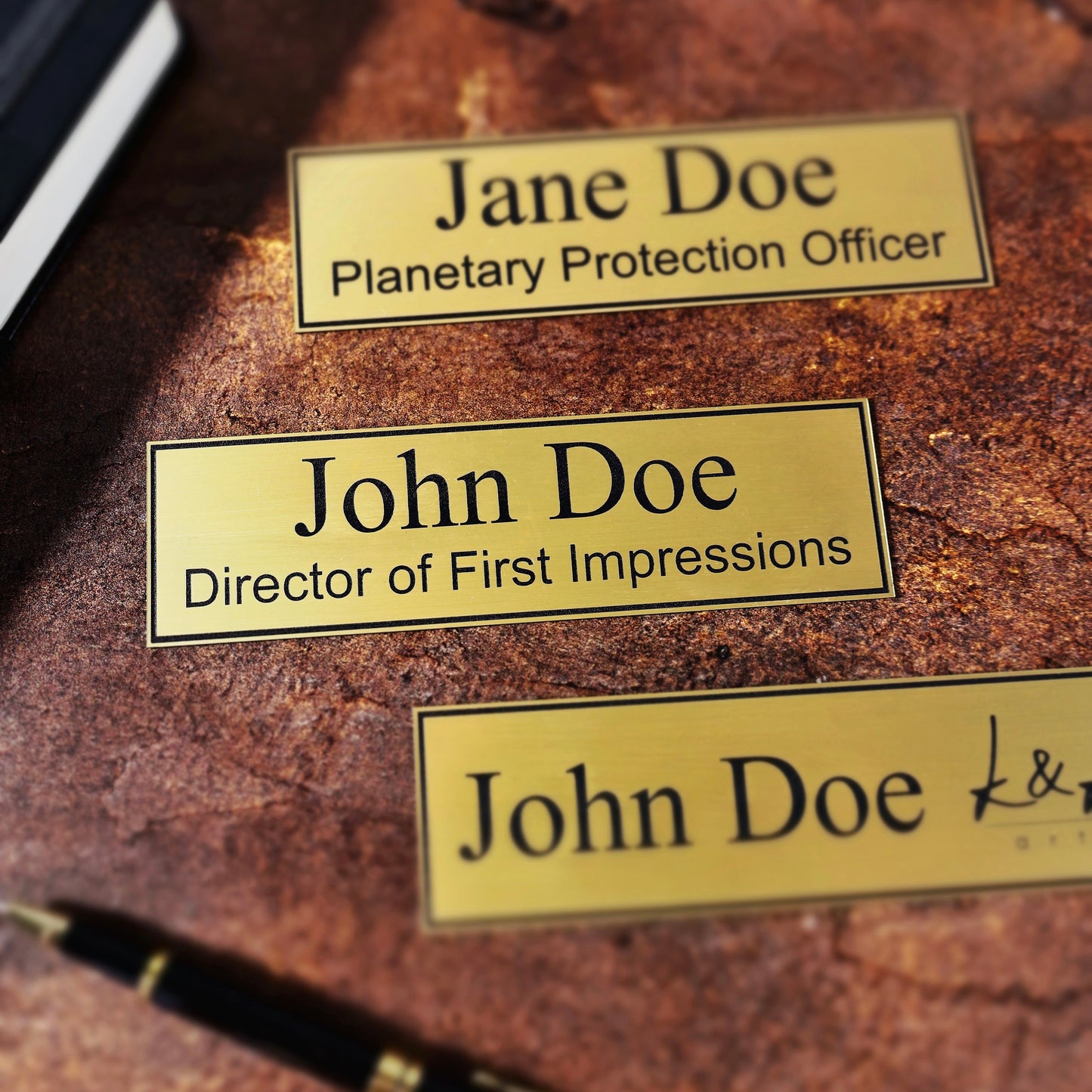 gold engraved desk name plate custom tabletop sign personalized wood office plaque company logo plate engraved executive coworker gift office executive plaque new job custom personalized plaque title company logo plate wood desk walnut office decor