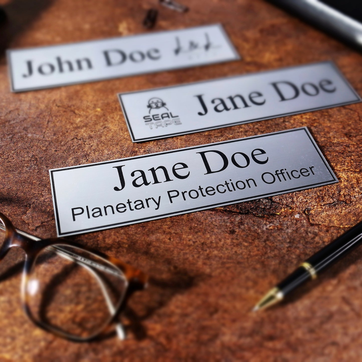 desk name plate adhisive tabletop sign personalized wood office plaque company logo plate engraved executive coworker gift office executive plaque new job custom personalized plaque title company logo wood desk walnut office decor custom engraved