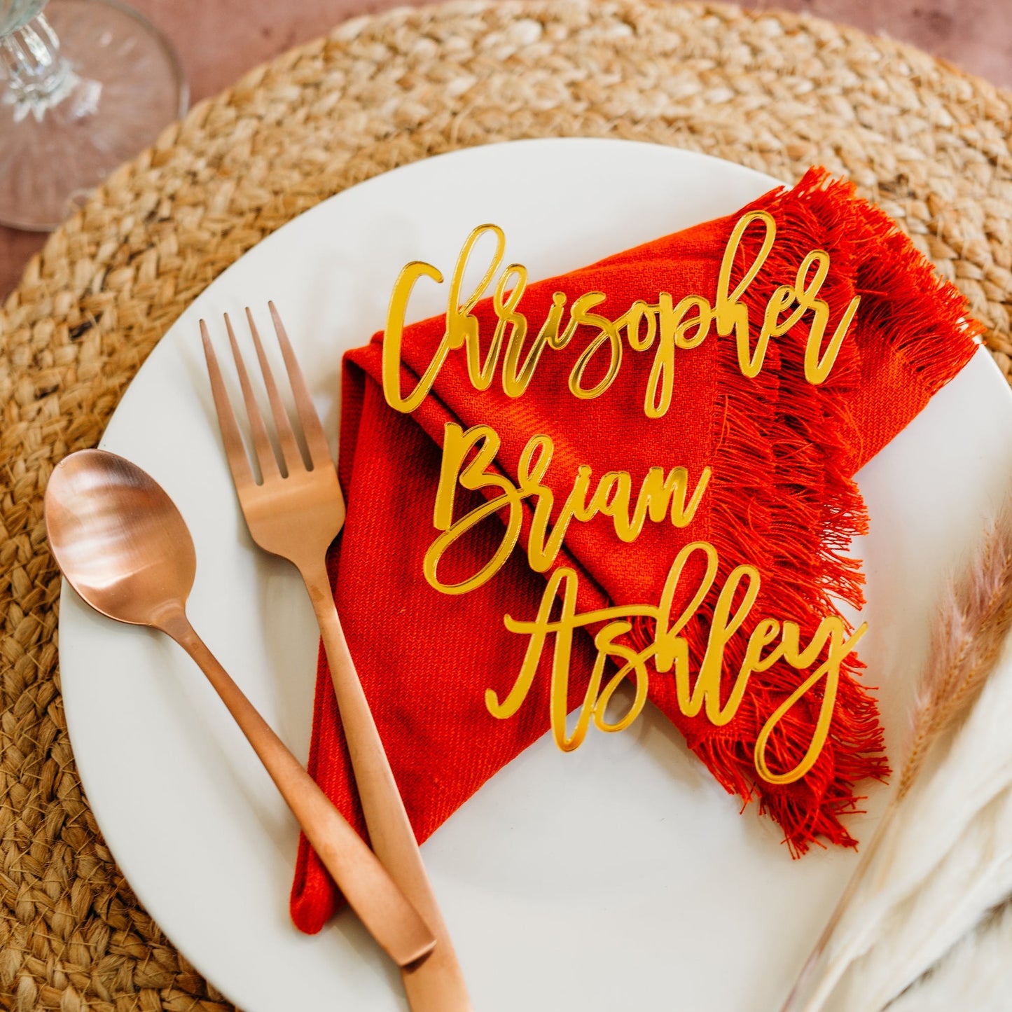 gold mirrored acrylic wedding name tags name tags wood name card name place cards name cards wedding name place setting wooden names wedding place cards bachelorette party wedding favors wedding decor name plate birthday rehersal dinner bridal shower