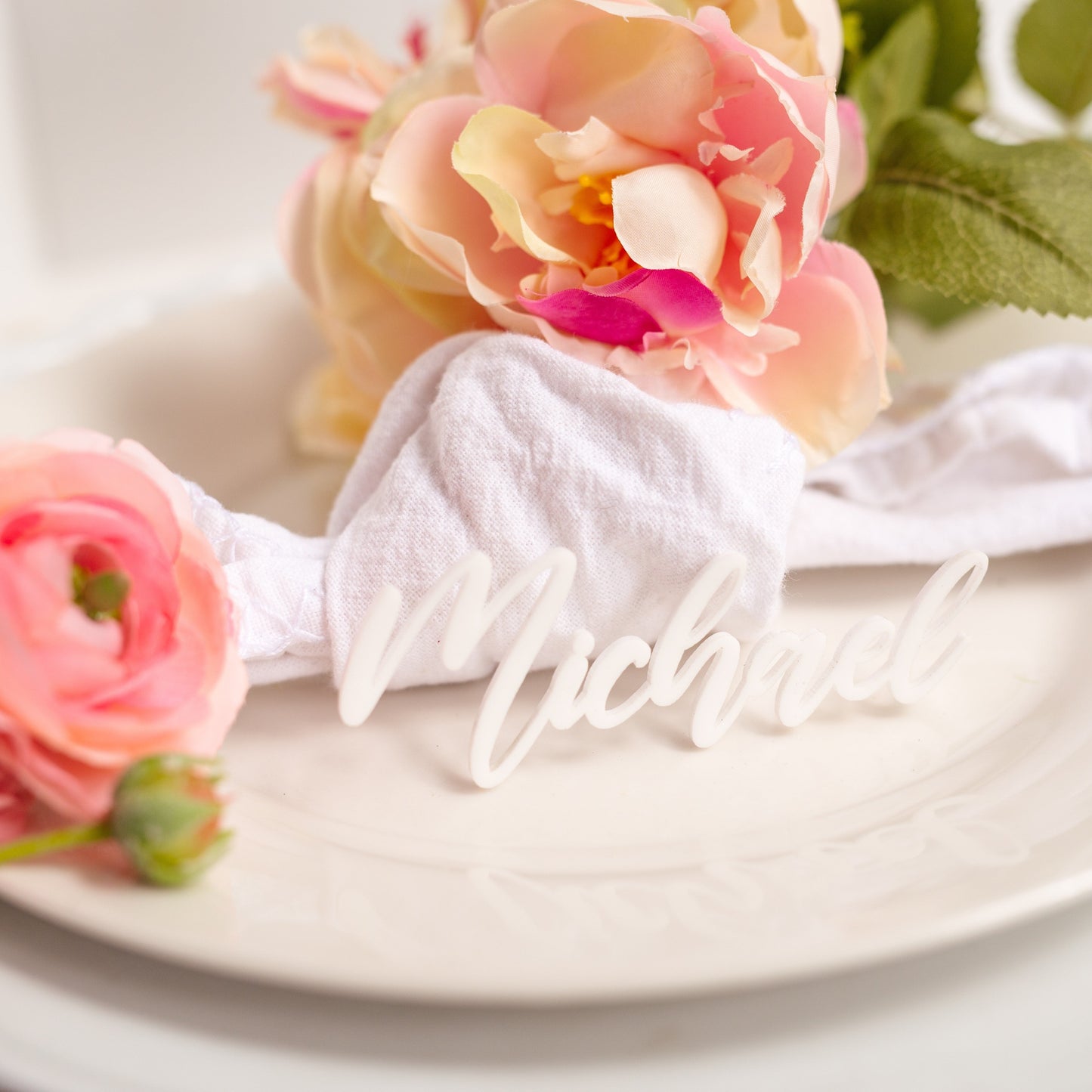 white acrylic wedding name tags name tags wood name card name place cards name cards wedding name place setting wooden names wedding place cards bachelorette party wedding favors wedding decor name plate laser cut names