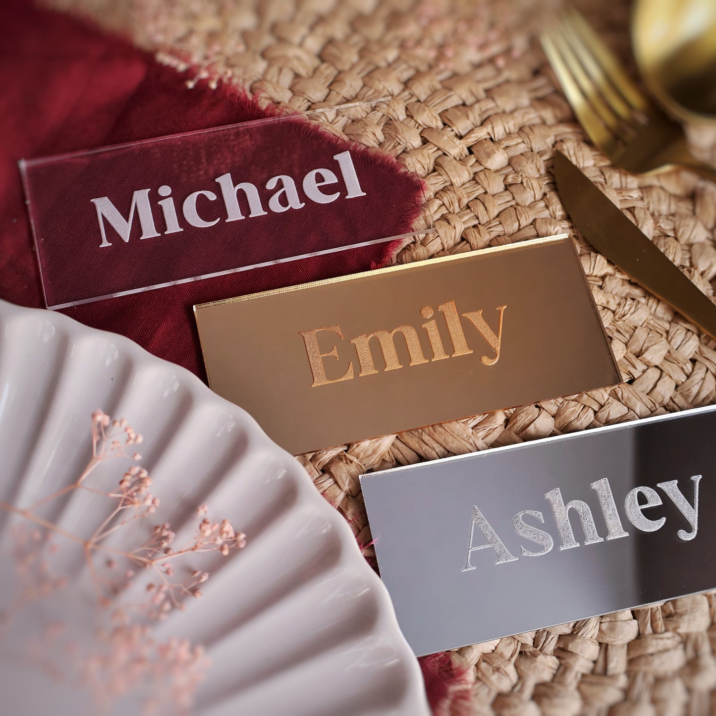 rectangle acrylic name plate name cards wedding place cards place setting wood name card napkin half circle tag acrylic name tags round tags rustic wedding wooden wedding decor wedding place cards Wedding decoration Wedding place card