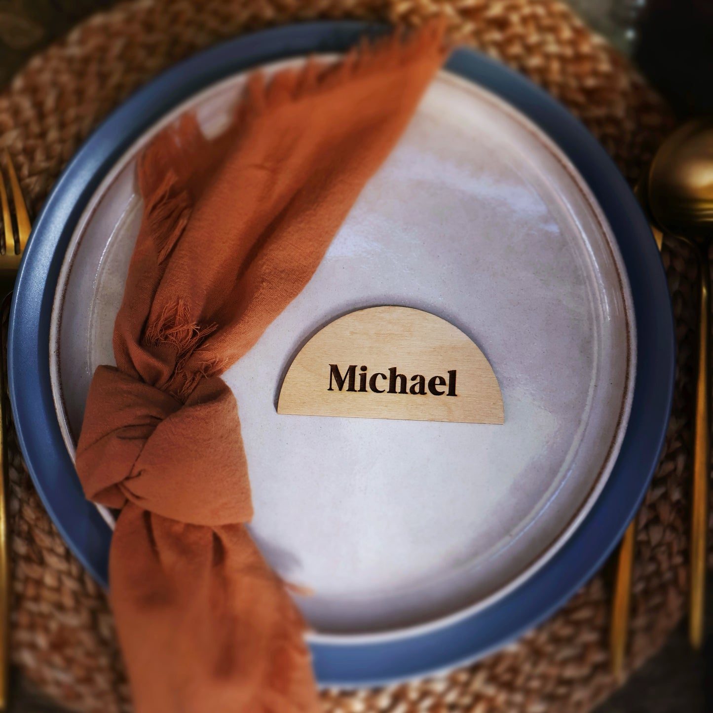 semicircle raw wood name plate name cards wedding name place cards name place setting wood name card napkin half circle tag acrylic name tags name tags rustic wedding wooden wedding decor wedding place cards Wedding decoration Wedding place card
