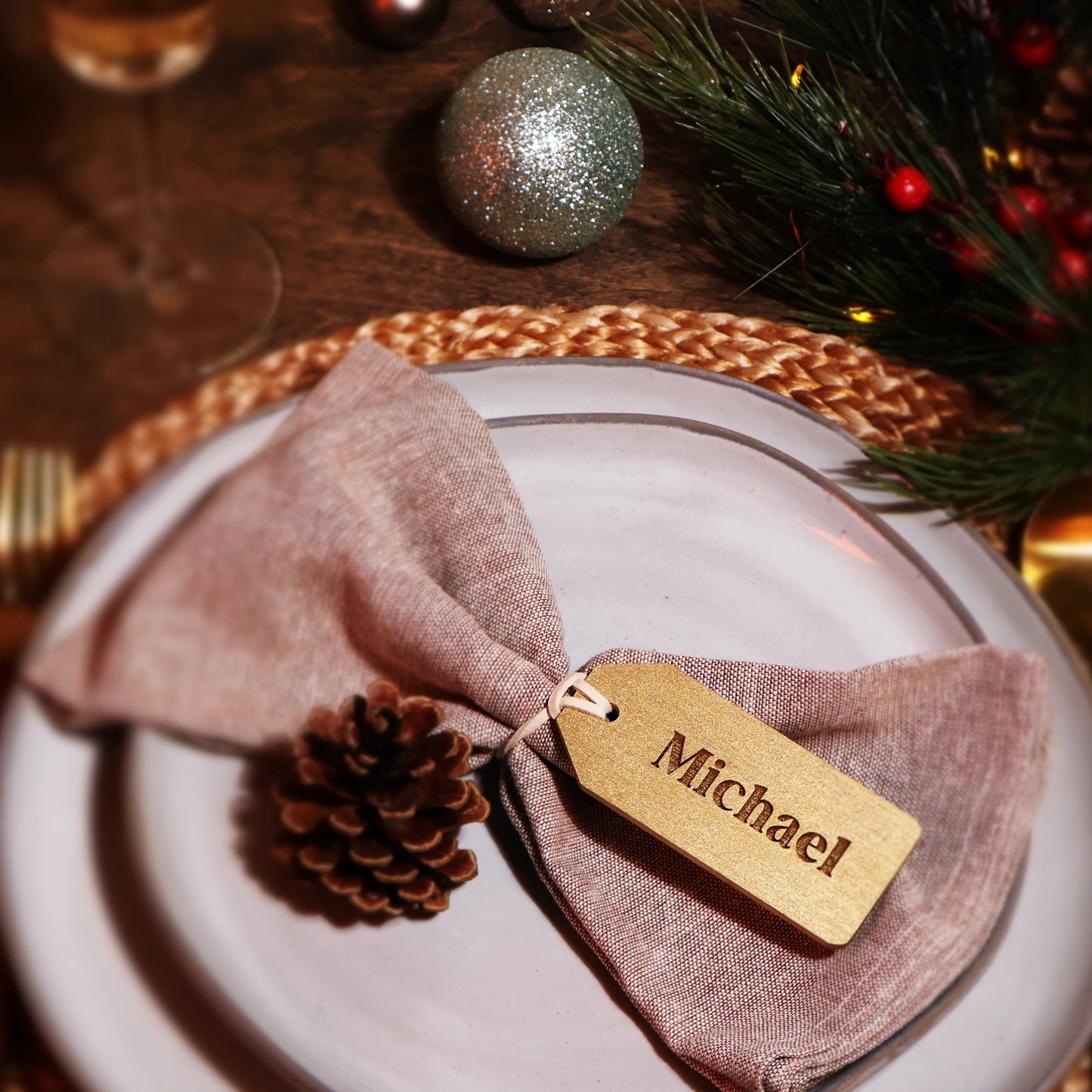 Gold wood Gift Tag holiday ornament holiday decor unique holiday gift stocking name tags christmas name tags christmas stocking personalized ornaments christmas stocking name tags Wooden Tree Decor Custom Ornaments
Holiday
christmas place card