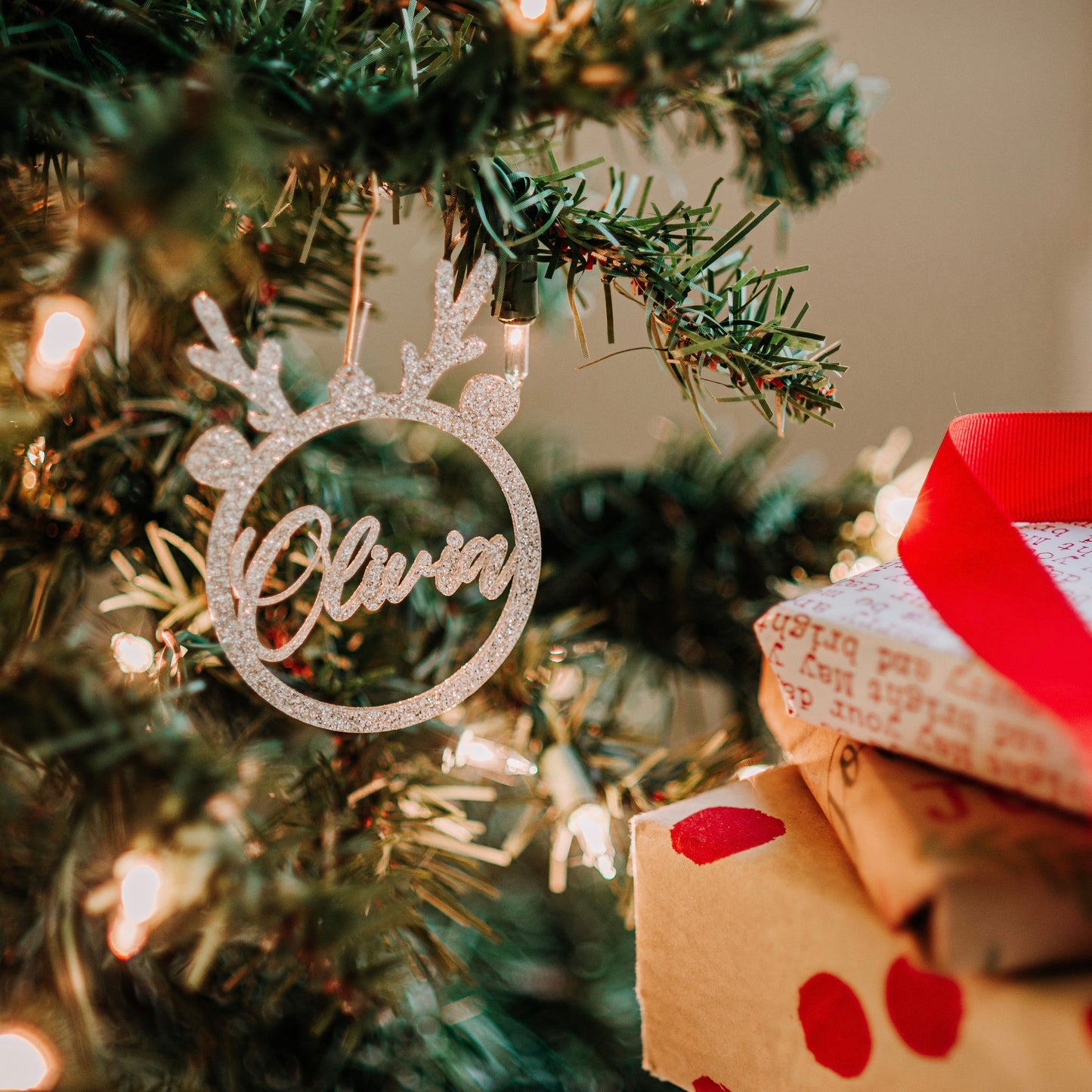 silver glitter acrylic stocking tags reindeer, stocking name tags, name ornament christmas, christmas place cards, name ornament, christmas name tags, christmas stocking name tags, christmas stocking tags christmas table decor christmas stockings tag