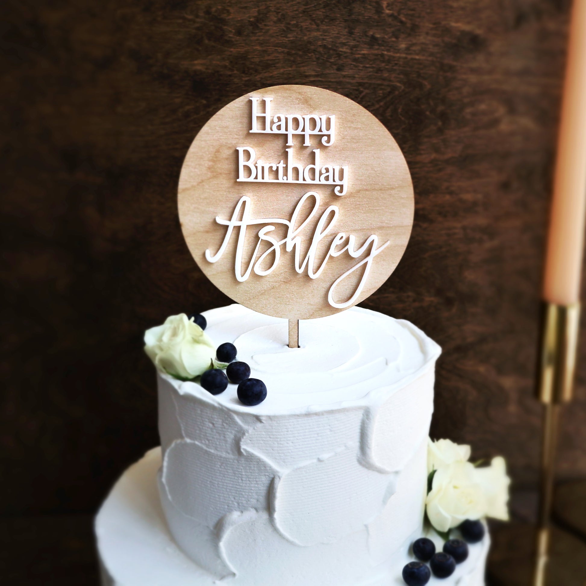 Double layer acrylic wedding cake topper raw wood and white acrylic 3d custom cake toppers wedding personalized birthday acrylic cake toppers modern last name cake decor pastel acrylics mirrored acrylic wood