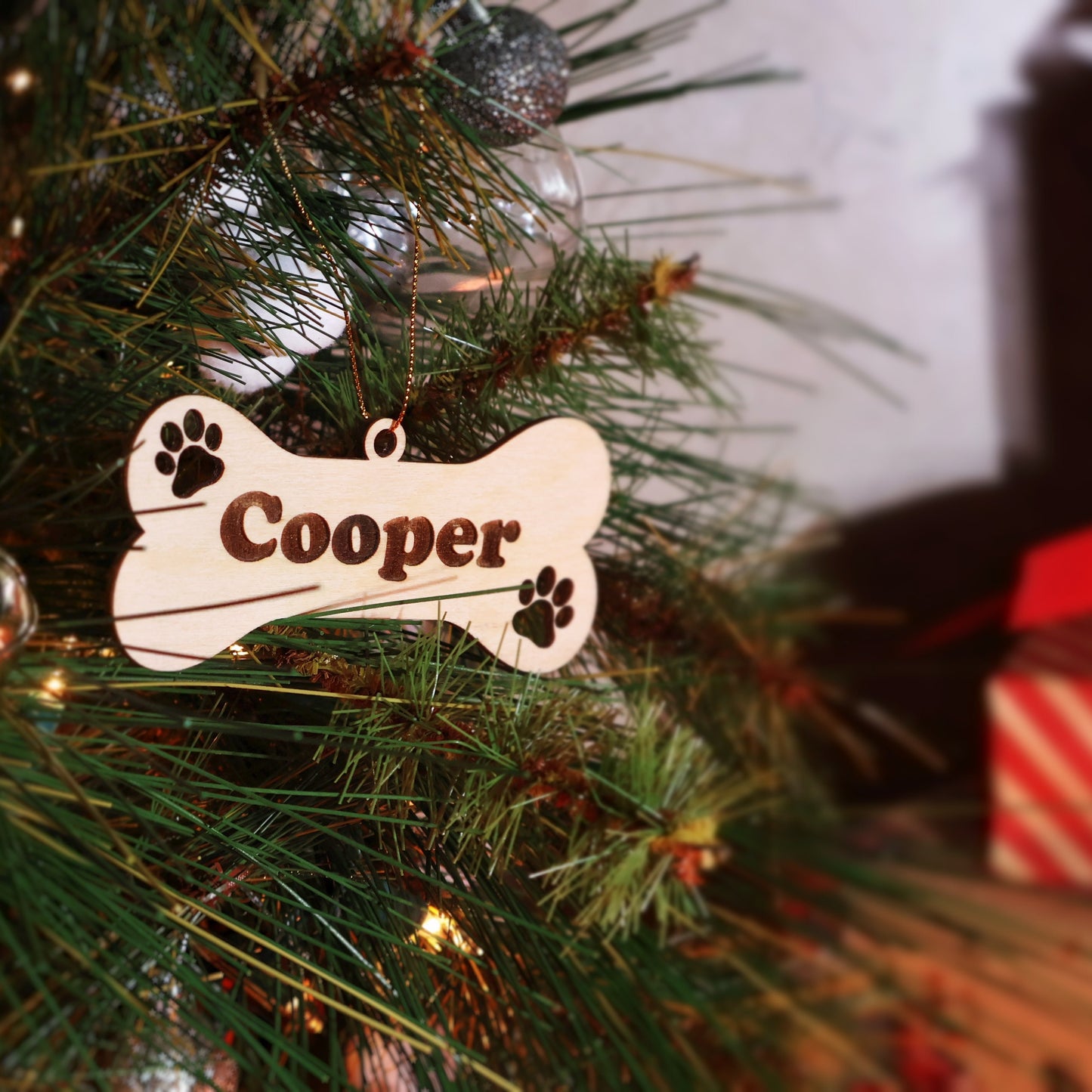 Raw wood Personalized Pet Paw Ornament Custom Dog Christmas Ornament Animal Ornament 2024 Dog Name Pet Lover Gift holiday ornament holiday decor unique holiday gift stocking name tags christmas stocking personalized ornaments Pet xmas Stocking