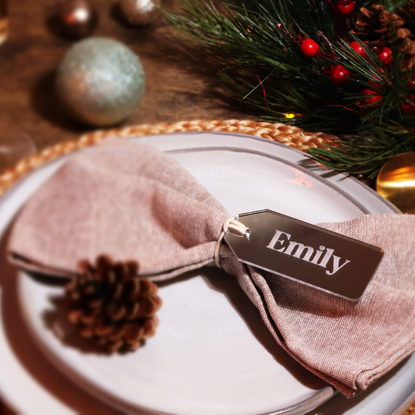 Silver acrylic Gift Tag christmas holiday ornament holiday decor unique holiday gift stocking name tags christmas name tags christmas stocking personalized ornaments christmas stocking name tags Wooden Tree Decor Custom Ornaments
christmas place card