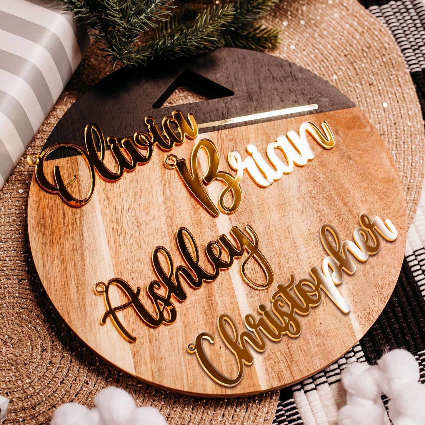 gold acrylic stocking tags snowflakes, stocking name tags, name ornament christmas, christmas place cards, name ornament, christmas name tags, christmas stocking name tags, christmas stocking tags, christmas table decor, christmas stockings tag