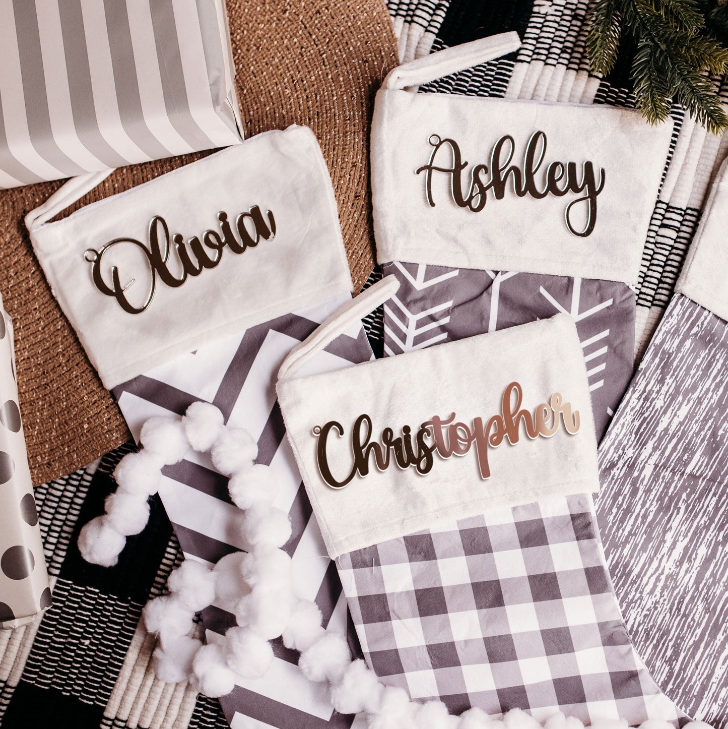 silver acrylic stocking tags snowflakes, stocking name tags, name ornament christmas, christmas place cards, name ornament, christmas name tags, christmas stocking name tags, christmas stocking tags, christmas table decor, christmas stockings tag