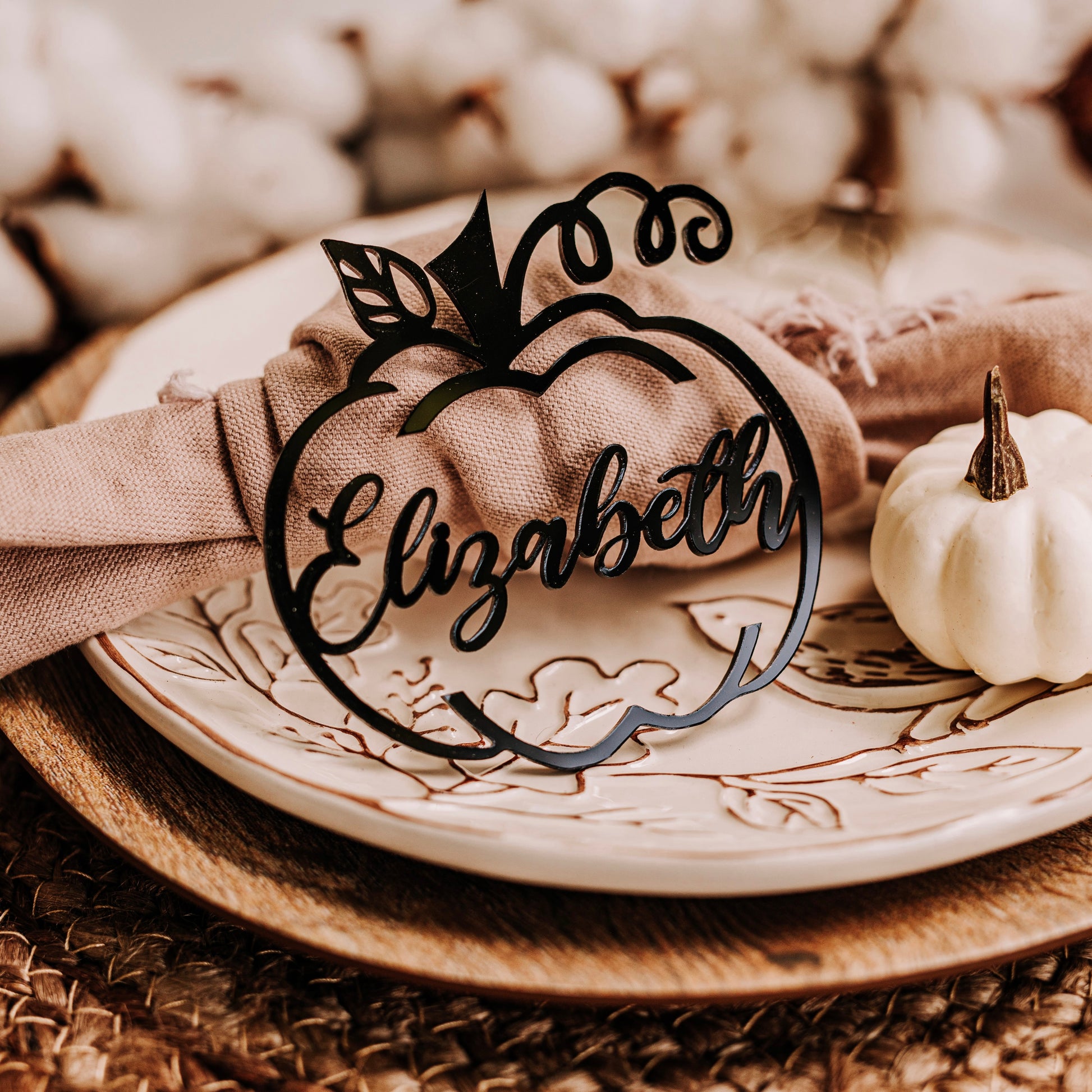 black acrylic pumpkin name decor friendsgiving place card thanksgiving table Friendsgiving thanksgiving gift fall wedding decor friendsgiving gifts fall party decor fall seasonal decor pumpkin decor cutout wooden name rustic fall thanksgiving favors