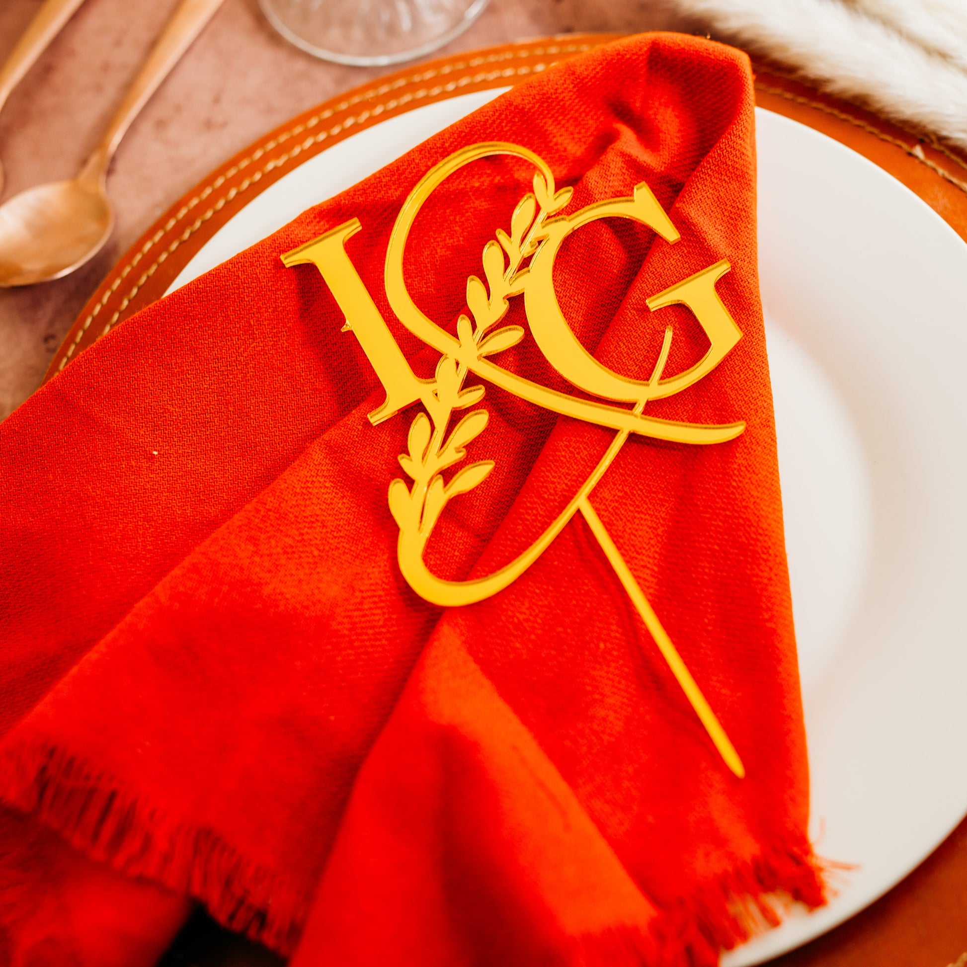 Monogram initials gold mirrored acrylic wedding cake topper custom cake toppers wedding personalized acrylic cake modern decor minimalist cake topper custom rustic rustic wedding mr mrs cake topper caketopper personalized topper name topper candy bar