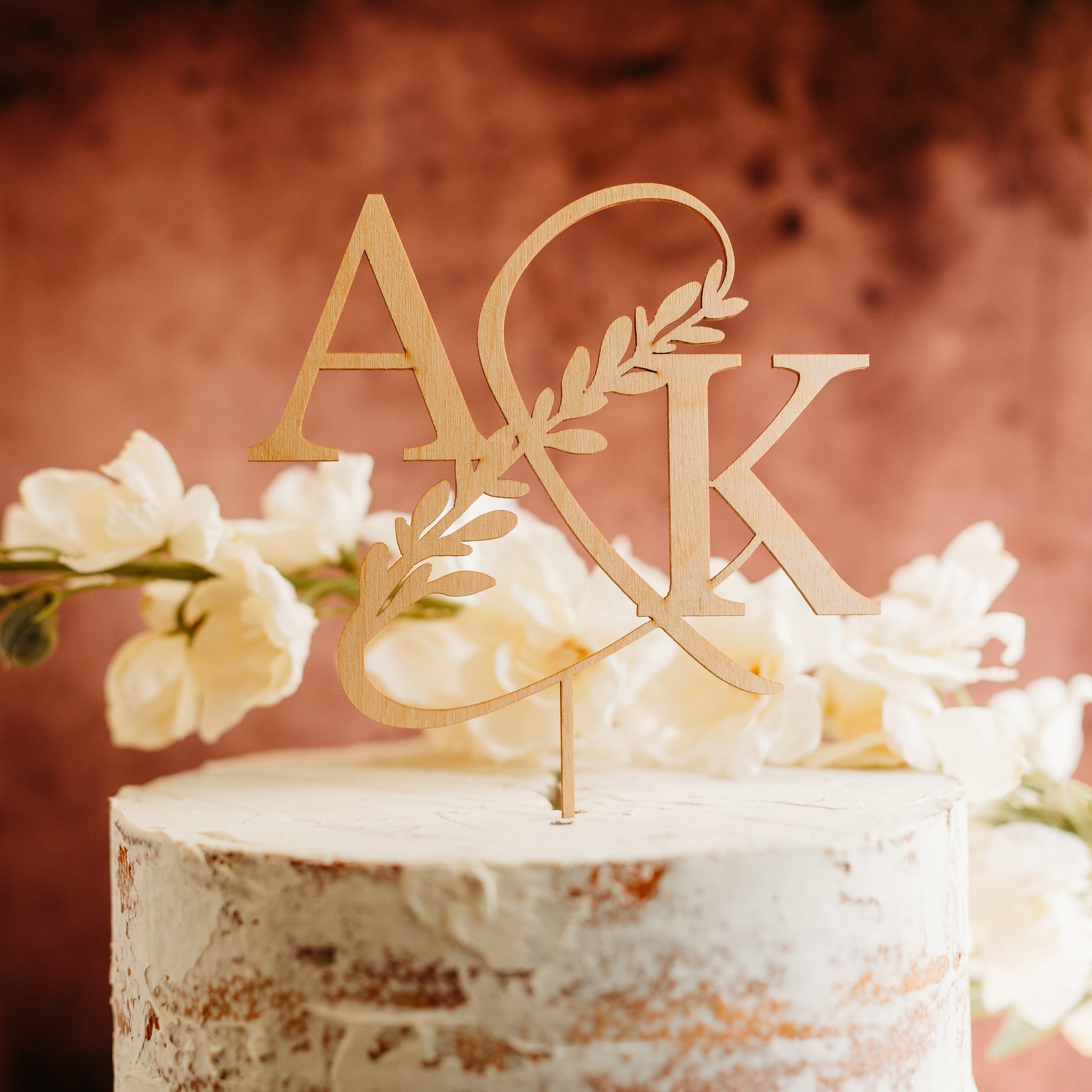 Monogram initials raw wood wedding cake topper custom cake toppers wedding personalized acrylic cake modern last name decor minimalist cake topper custom rustic rustic wedding mr mrs cake topper caketopper personalized topper name topper candy bar