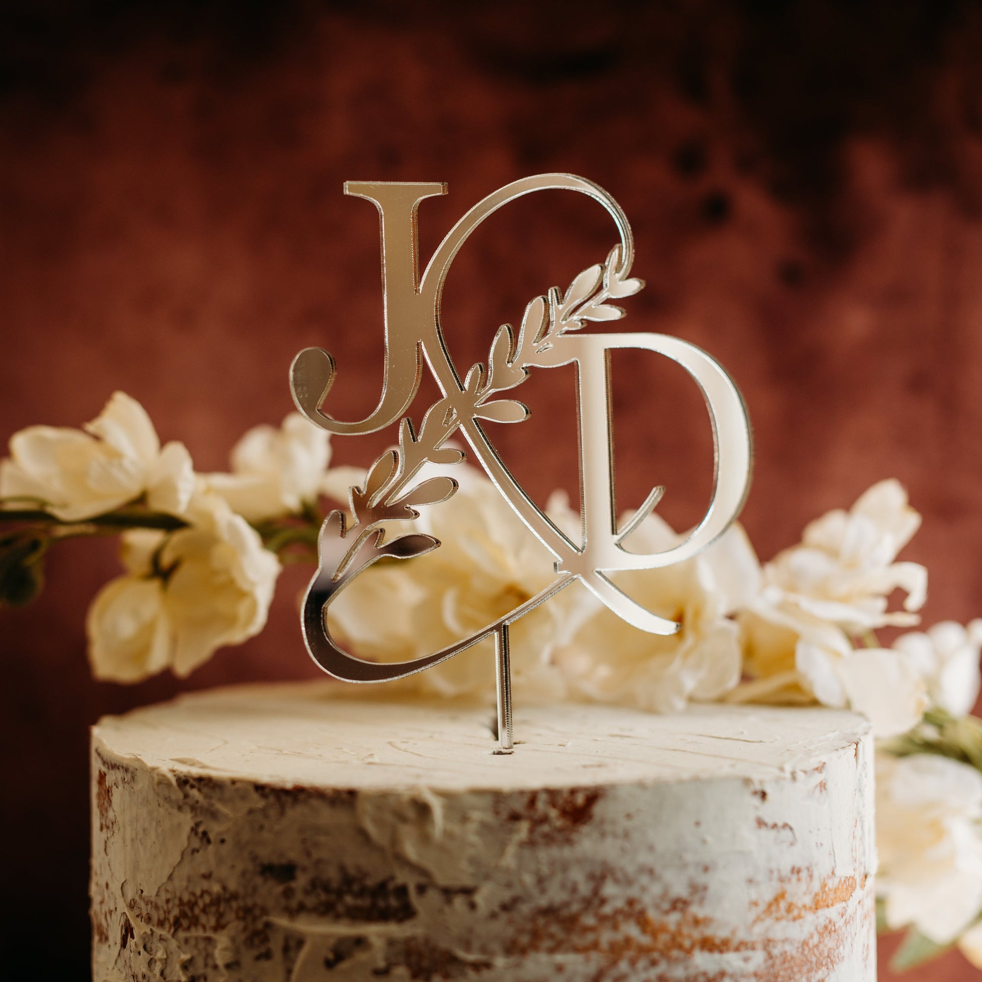 Monogram initials silver mirrored acrylic wedding cake topper custom cake toppers wedding personalized acrylic cake modern decor minimalist cake topper custom rustic rustic wedding mr mrs cake topper caketopper personalized topper topper candy bar