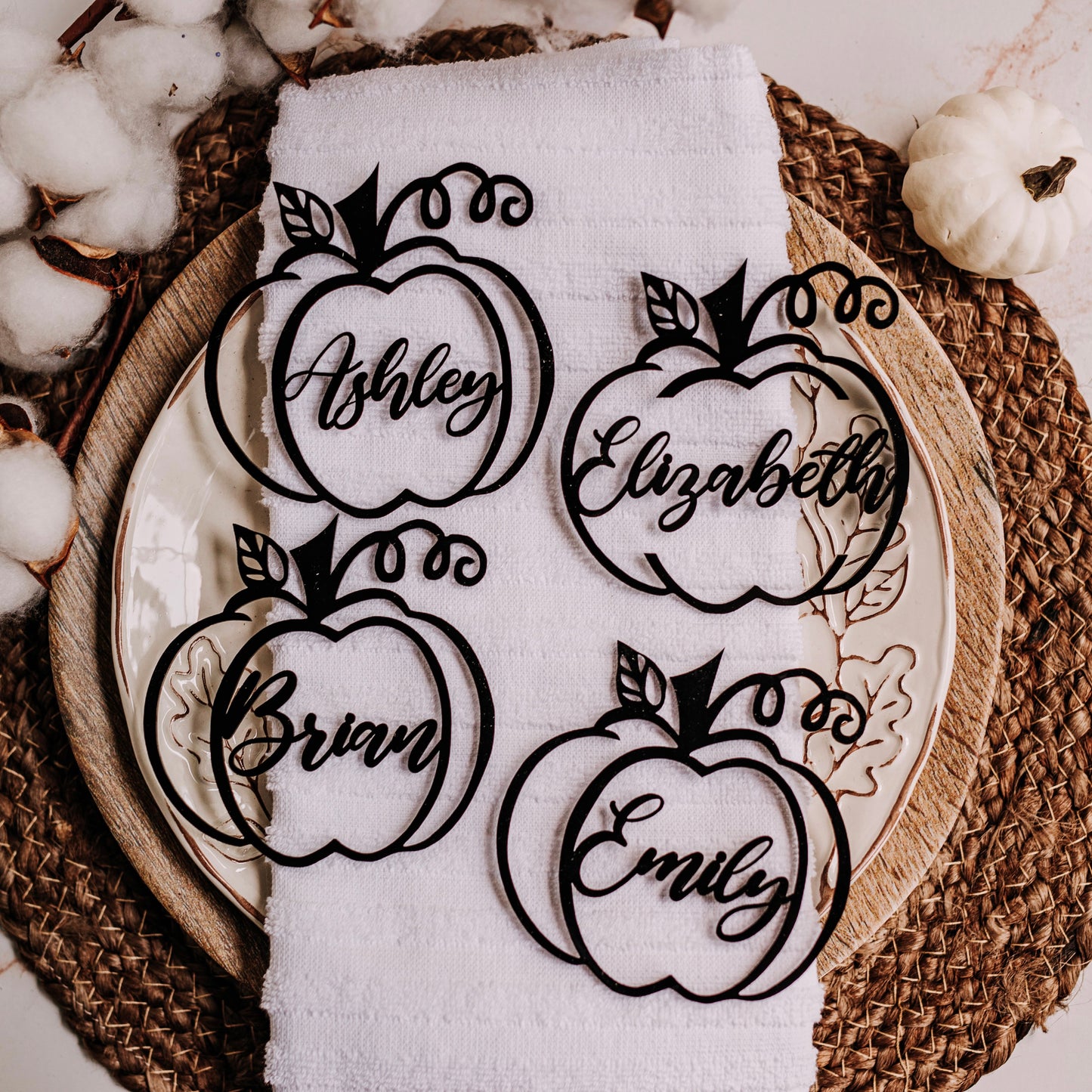 black acrylic pumpkin name decor friendsgiving place card thanksgiving table Friendsgiving thanksgiving gift fall wedding decor friendsgiving gifts fall party decor fall seasonal decor pumpkin decor cutout wooden name rustic fall thanksgiving favors