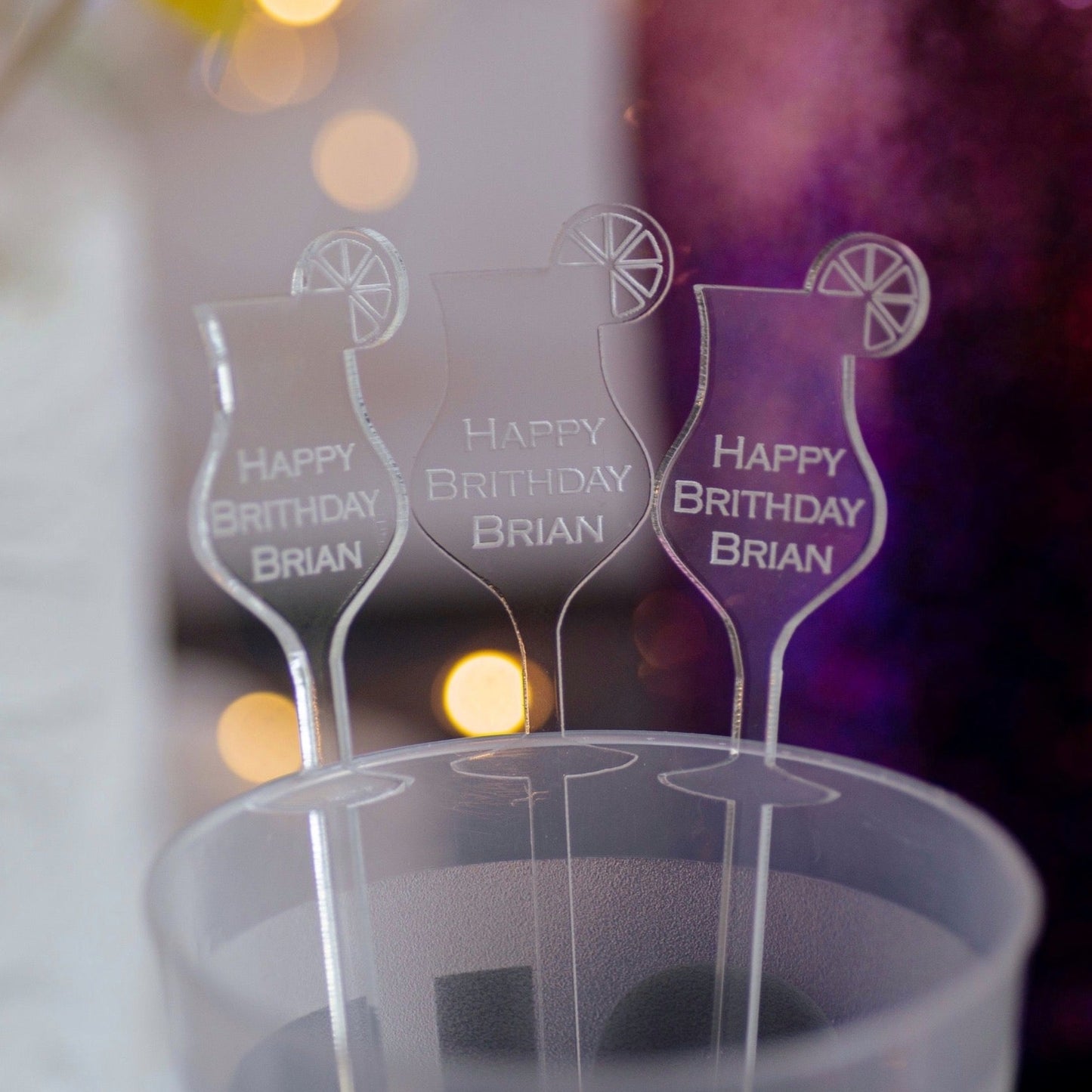 happy birthday name clear acrylic engraved drink stirrers custom wedding drink stirrers personalized acrylic cocktail stir sticks custom drink charm bespoke event swizzle sticks drink topper birthday party last name date celebration