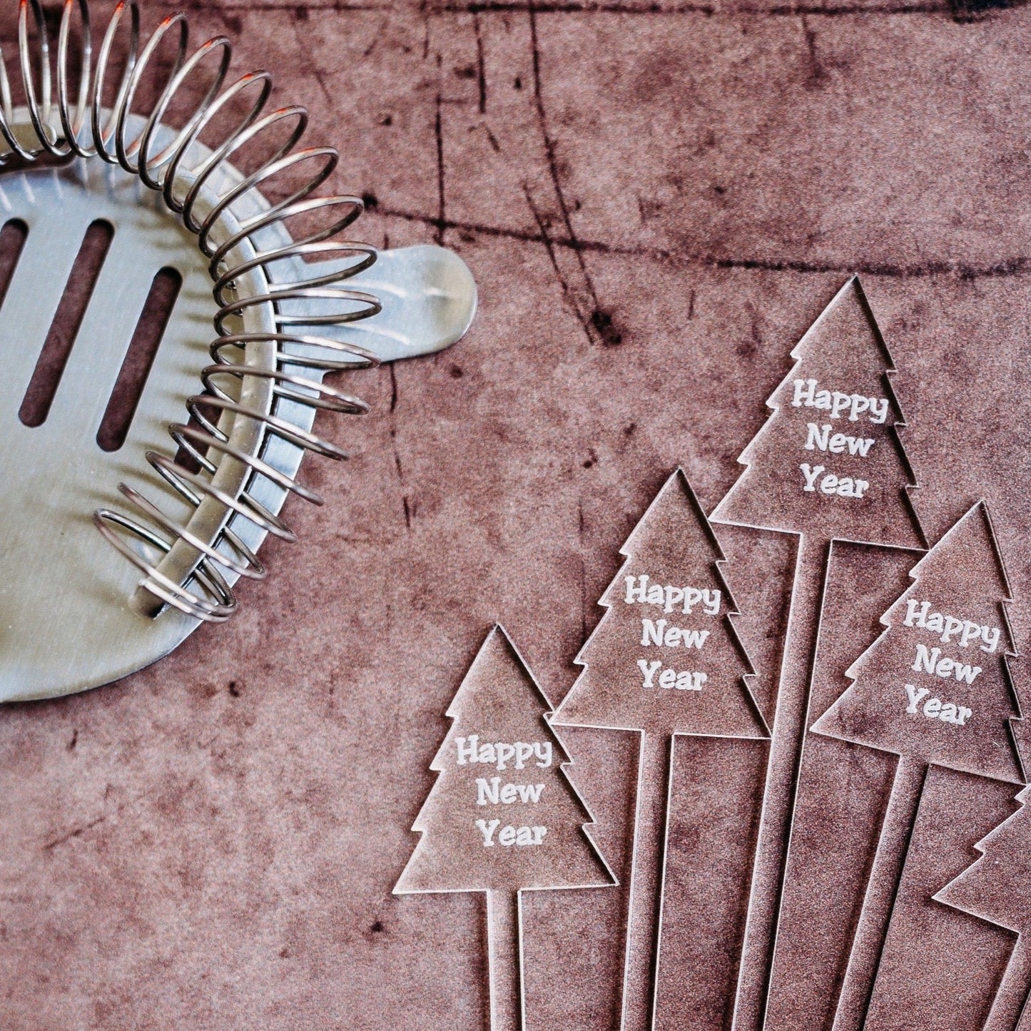 christmas tree clear acrylic engraved drink stirrers custom wedding drink stirrers personalized acrylic cocktail stir sticks custom drink charm bespoke event swizzle sticks drink topper birthday party last name date celebration