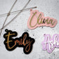 Black gold lavender white blush silver keychains wire ring custom name keychain bogg bag charm name keychain bag accessories name key chain School Tag Lunchbox name Backpack tags gym bag name Custom Name Charm Diaper Bag Tag bogg bag keychain