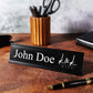black and white desk name plate custom tabletop sign personalized wood office plaque company logo plate engraved executive coworker gift office executive plaque new job custom personalized plaque title company logo plate desk decor custom engraved