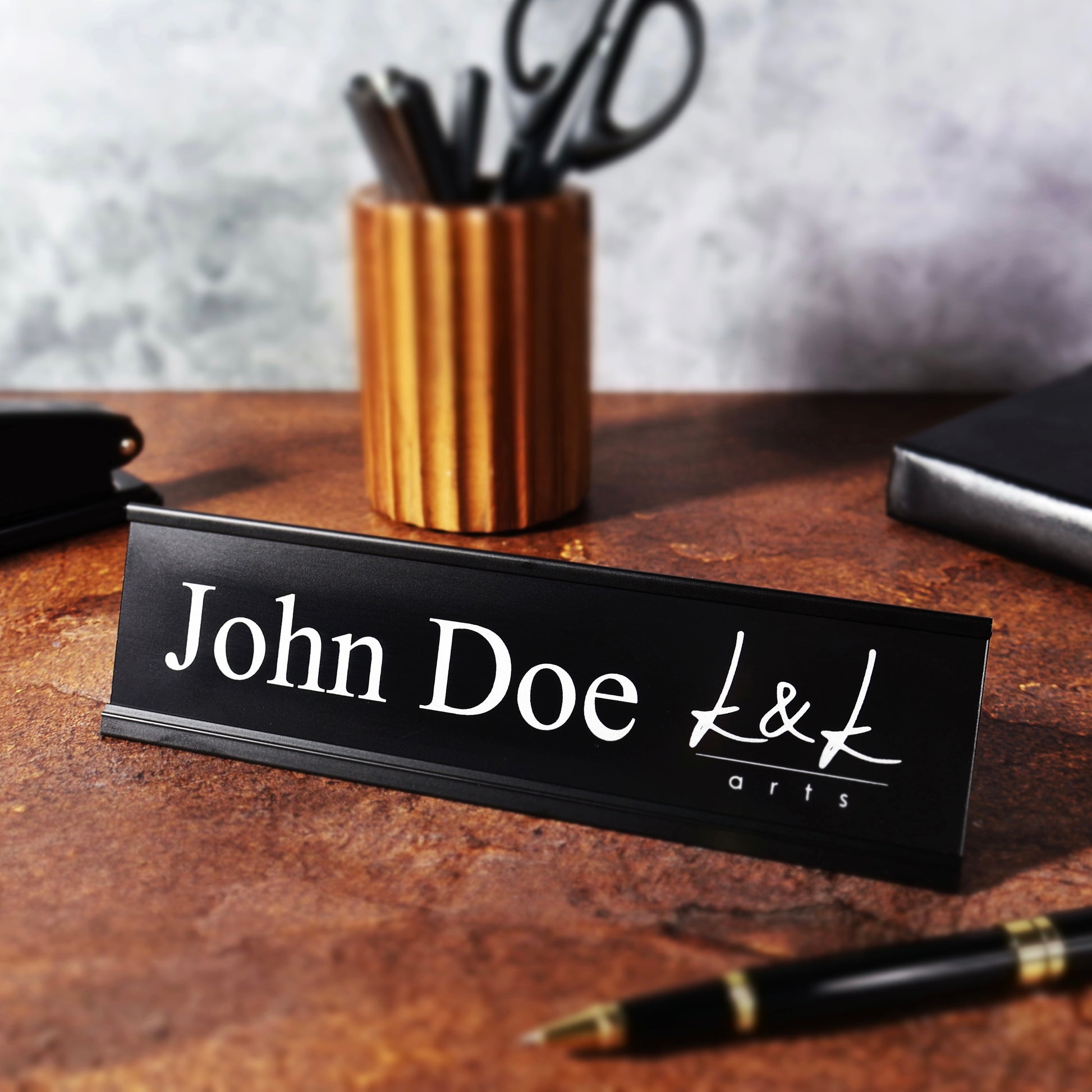 black and white desk name plate custom tabletop sign personalized wood office plaque company logo plate engraved executive coworker gift office executive plaque new job custom personalized plaque title company logo plate desk decor custom engraved