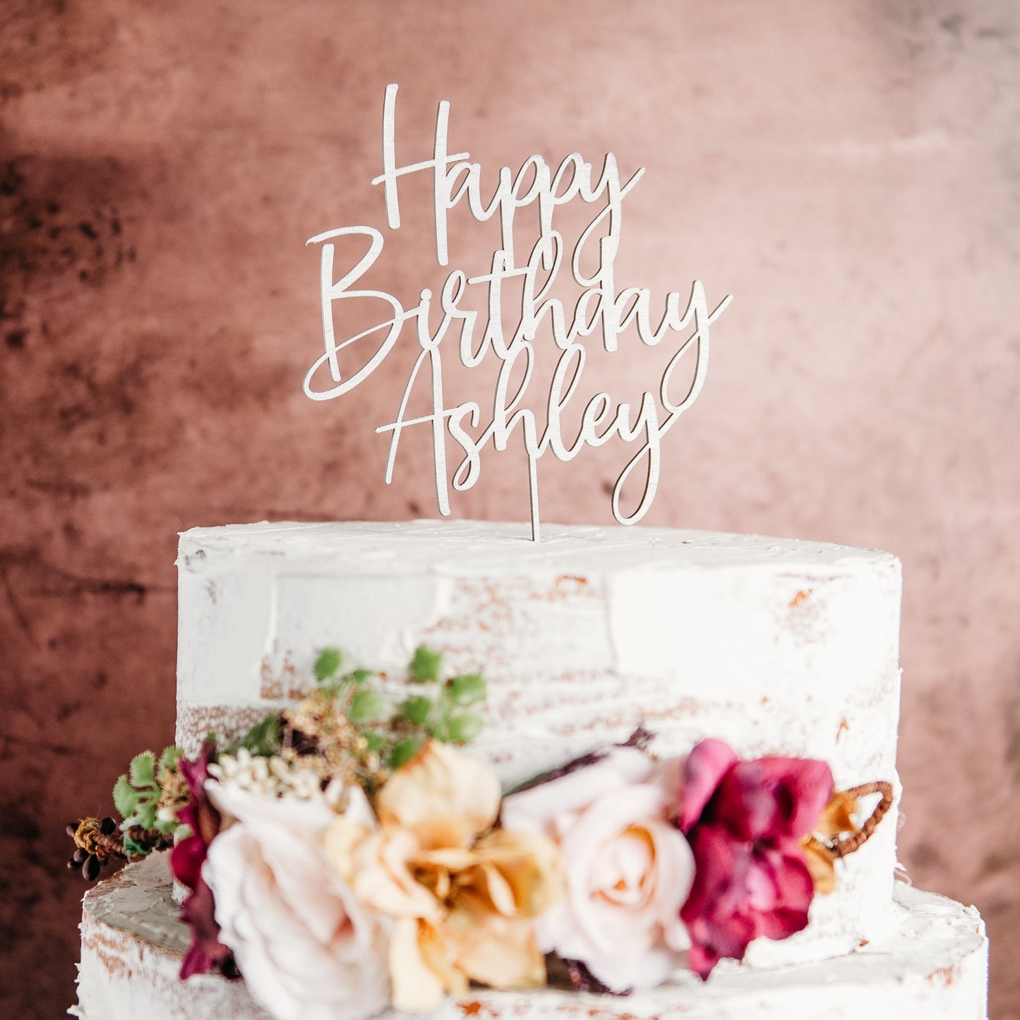 happy birthday silver wood cake topper  cake topper cake toppers wedding custom cake topper cake topper rustic rustic anniversary topper caketopper cake topper custom personalized topper acrylic cake topper wood cake topper last name topper candy bar