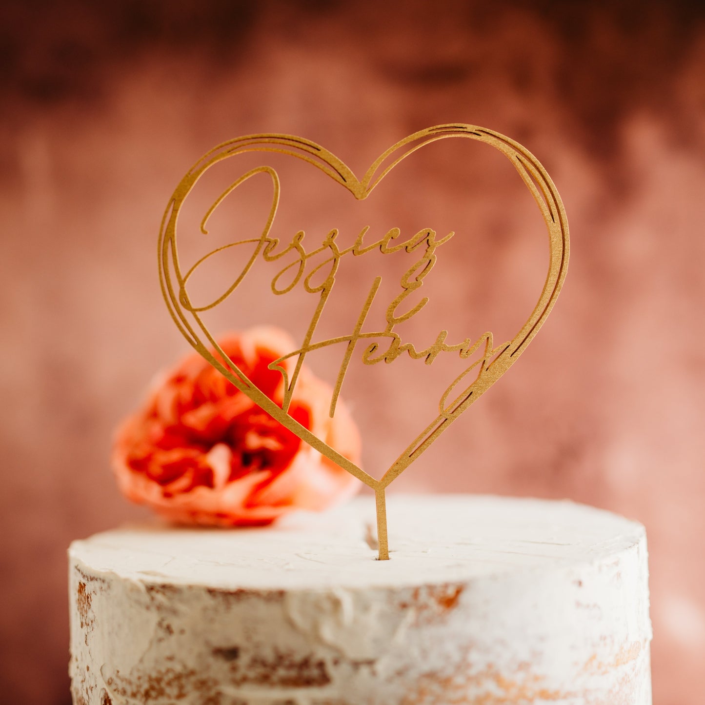 heart shaped gold wood wedding cake topper custom cake toppers wedding personalized anniversary acrylic cake modern last name decor minimalist cake topper custom rustic rustic wedding mr mrs cake topper caketopper personalized last name candy bar