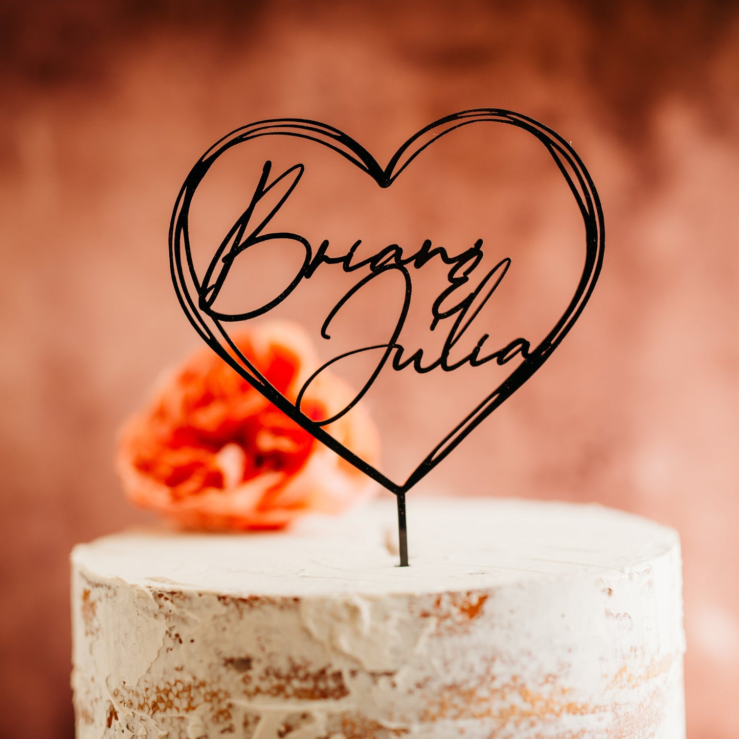 heart shaped black acrylic wedding cake topper custom cake toppers wedding personalized anniversary acrylic cake modern last name decor minimalist custom rustic rustic wedding mr mrs cake topper caketopper personalized last name candy bar