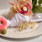 gold wood wedding name tags name tags wood name card name place cards name cards wedding name place setting wooden names wedding place cards bachelorette party wedding favors wedding decor name plate laser cut names