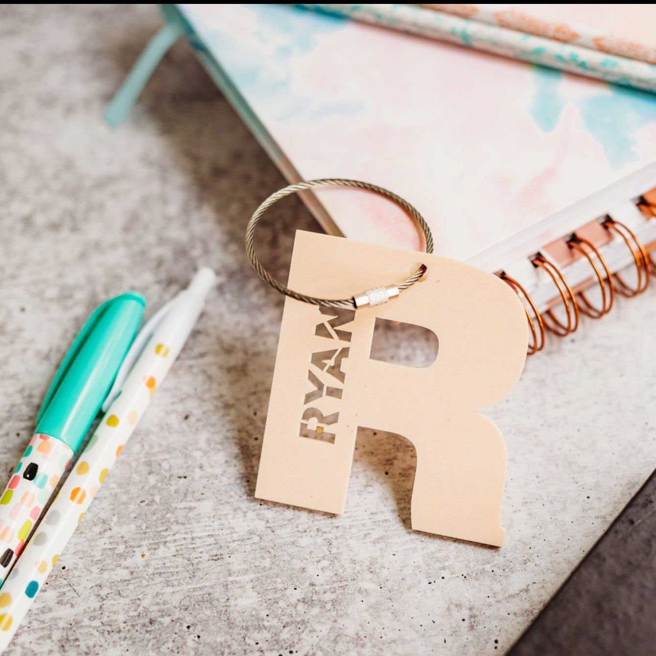 Acrylic Keychain Initial Block – K&K Arts