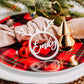 white acrylic stocking tags reindeer, stocking name tags, name ornament christmas, christmas place cards, name ornament, christmas name tags, christmas stocking name tags, christmas stocking tags christmas table decor christmas stockings tag