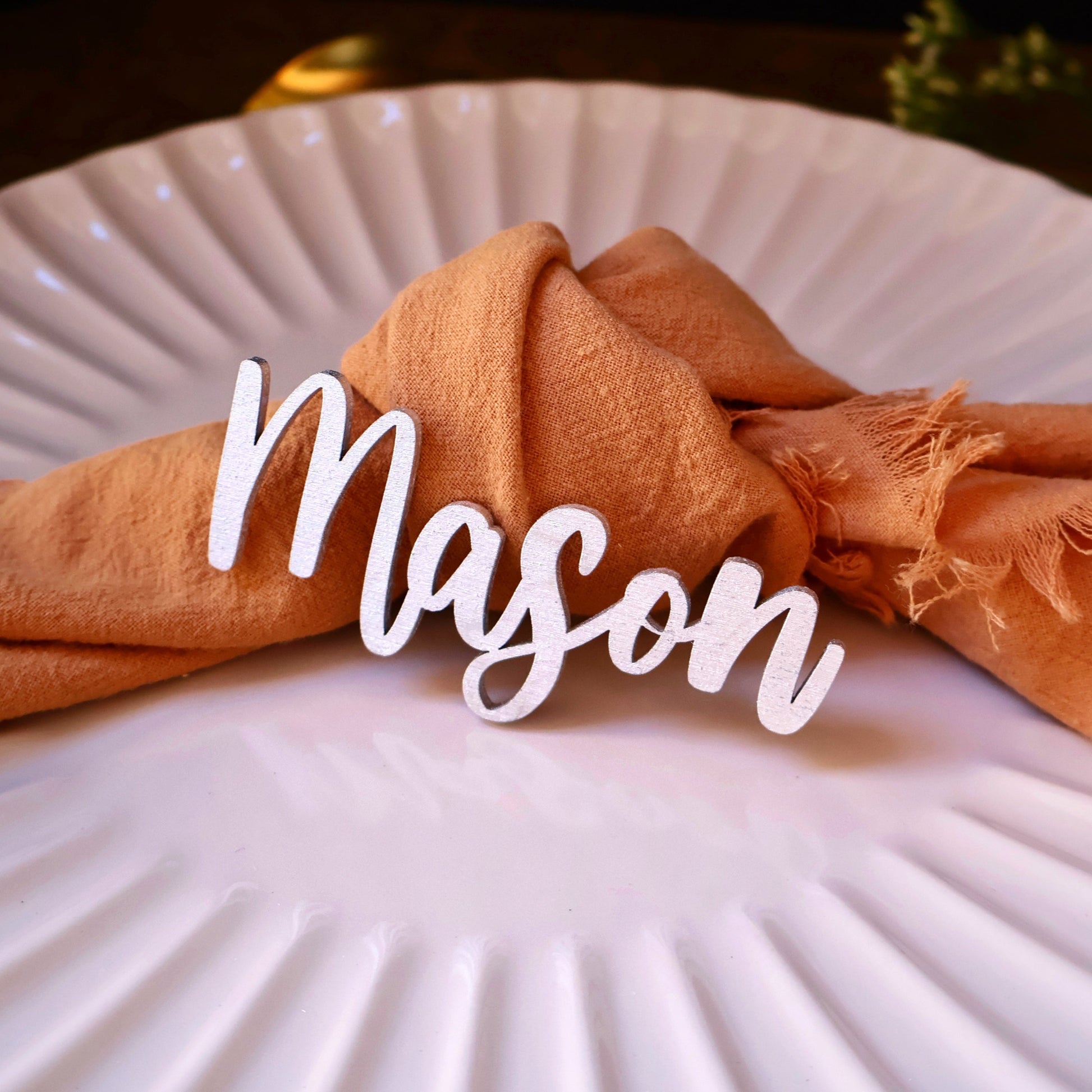 silver wood wedding name tags name tags wood name card name place cards name cards wedding name place setting wooden names wedding place cards bachelorette party wedding favors  wedding decor  name plate birthday rehersal dinner bridal shower