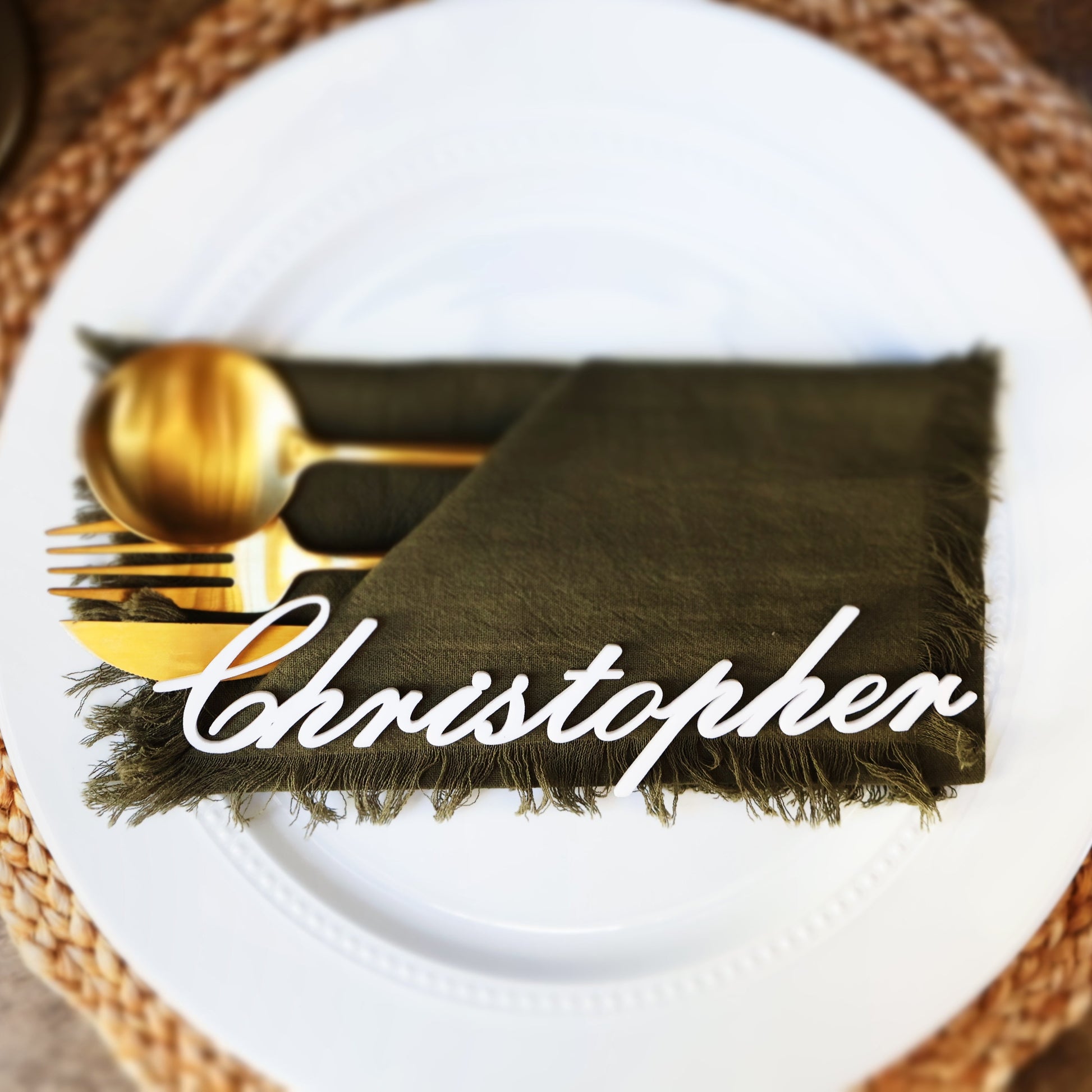 white acrylic wedding name tags name tags wood name card name place cards name cards wedding name place setting wooden names wedding place cards bachelorette party wedding favors  wedding decor  name plate birthday rehersal dinner bridal shower
