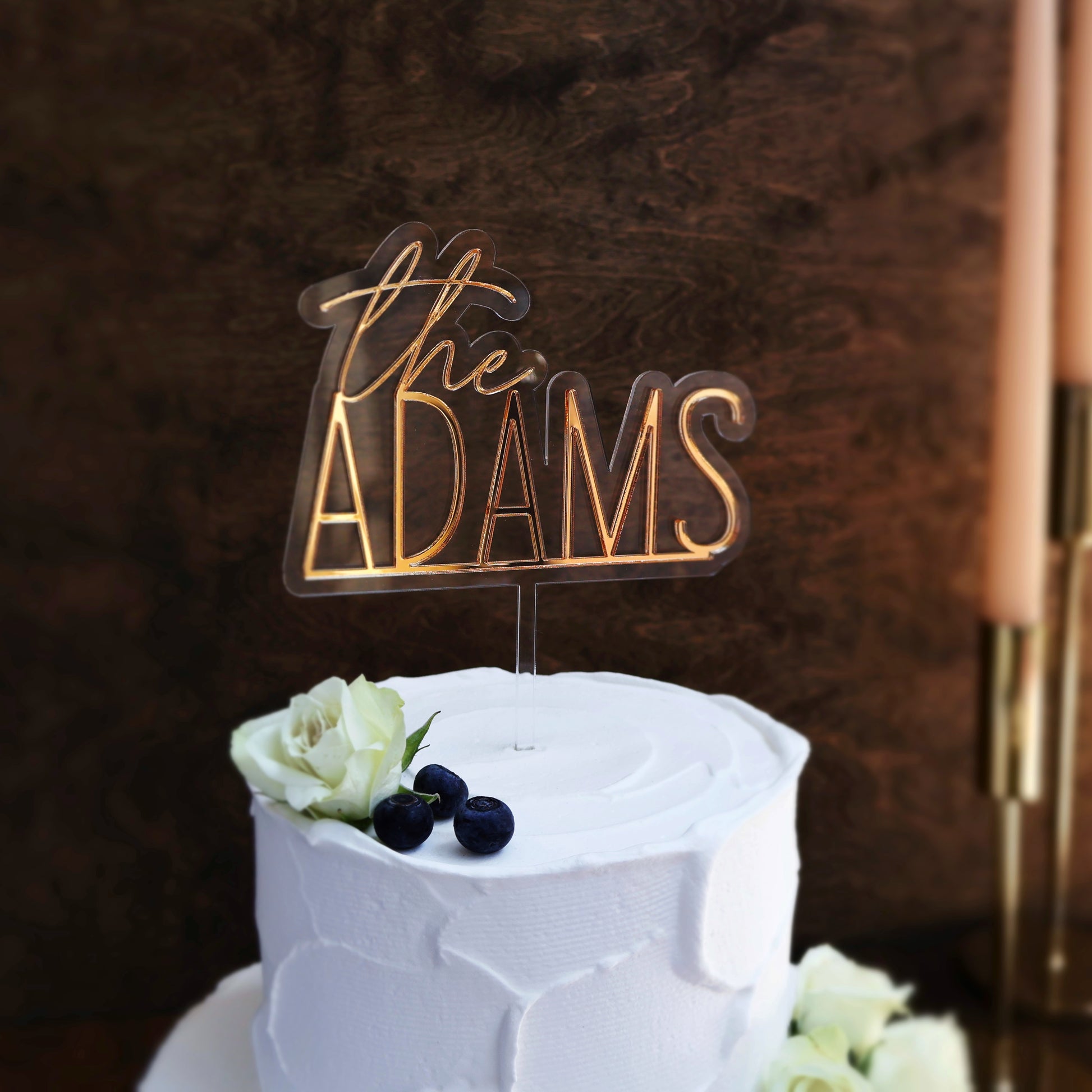Double layer acrylic wedding cake topper clear and mirrored gold acrylic 3d custom cake toppers wedding personalized birthday acrylic cake toppers modern last name cake decor pastel acrylics mirrored acrylic wood