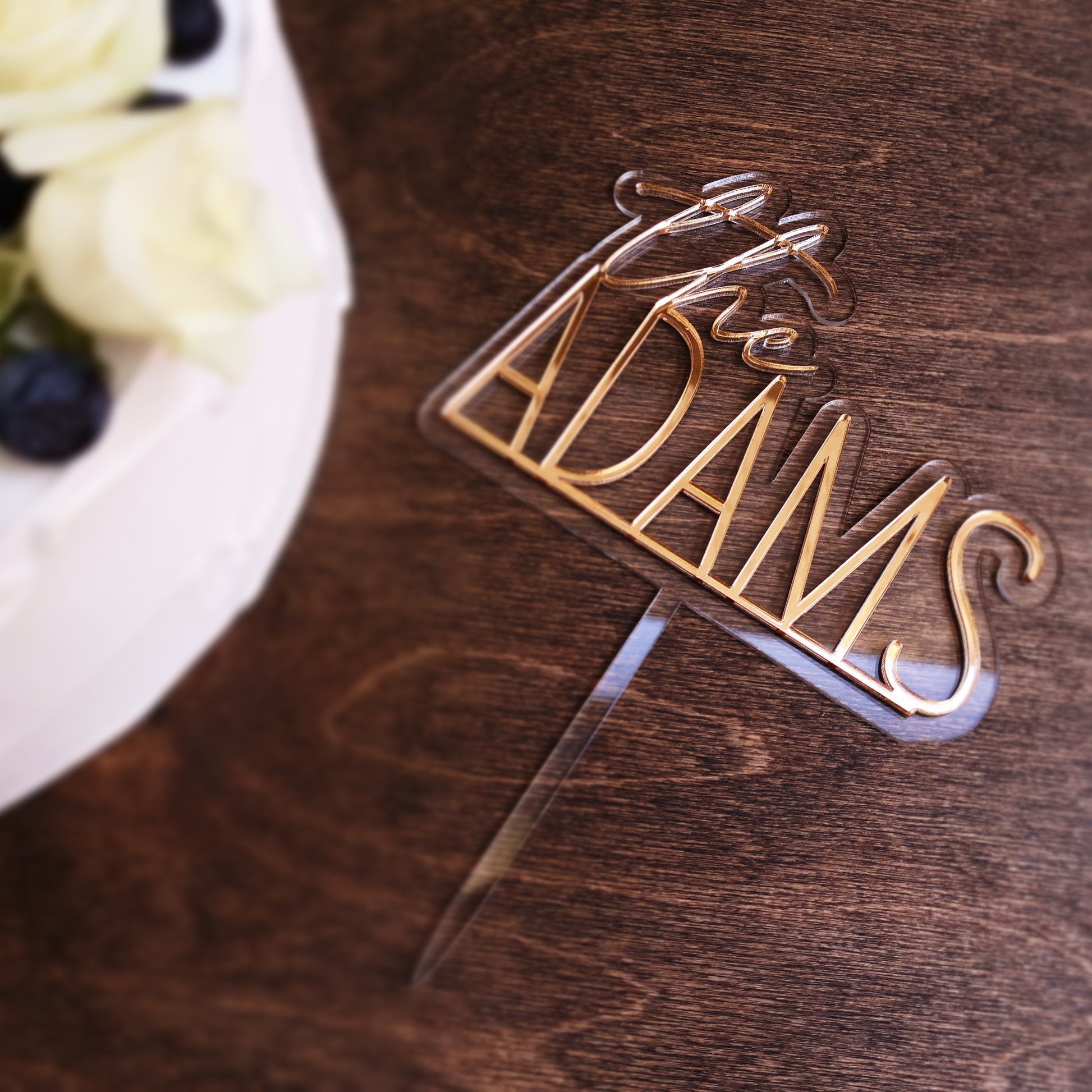 Double layer acrylic wedding cake topper clear and mirrored gold acrylic 3d custom cake toppers wedding personalized birthday acrylic cake toppers modern last name cake decor pastel acrylics mirrored acrylic wood