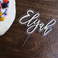 Double layer acrylic name birthday cake topper matte and bone acrylic 3d custom cake toppers wedding personalized birthday acrylic cake toppers modern last name cake decor pastel acrylics mirrored acrylic wood