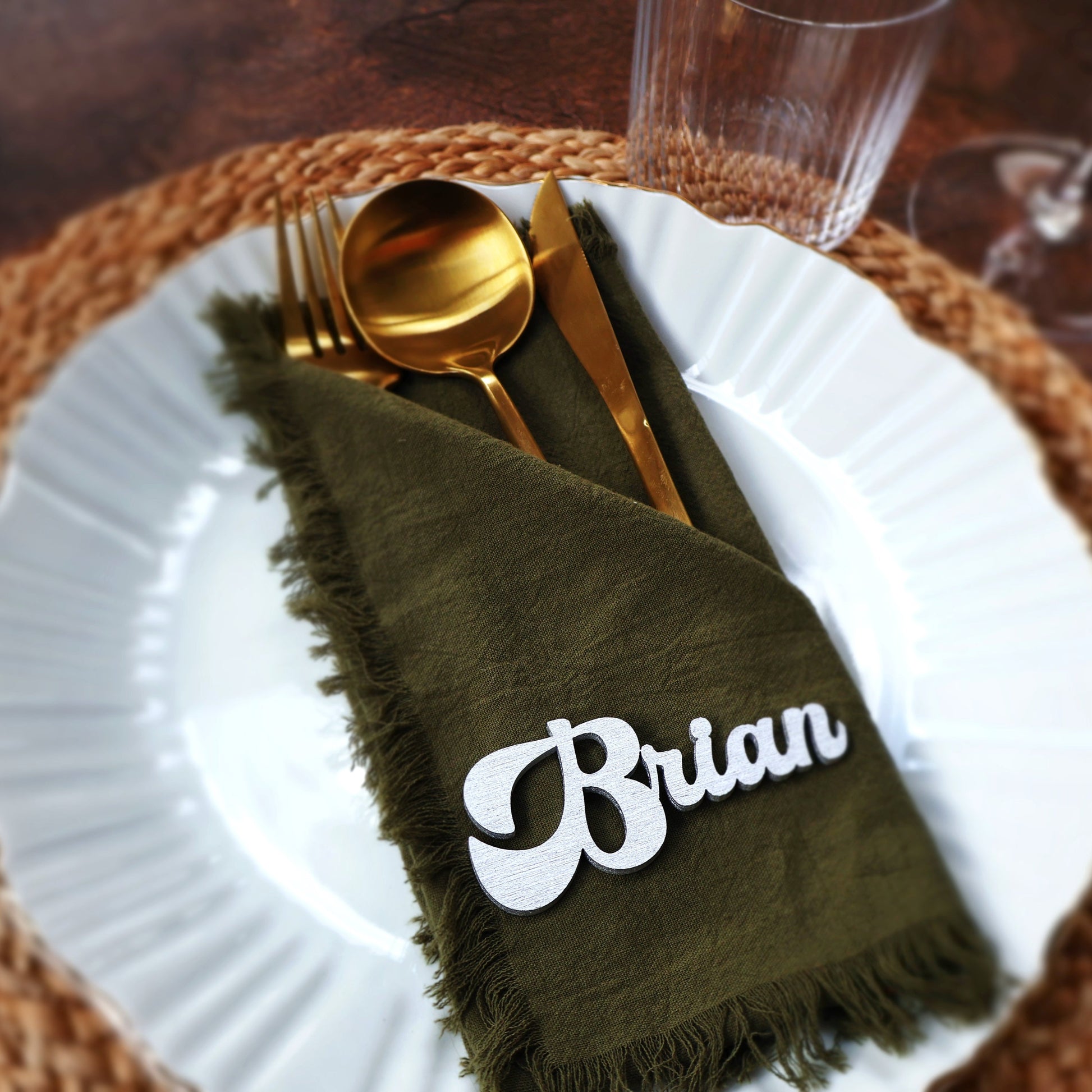 silver wood wedding name tags name tags wood name card groovy retro name cards wedding name place setting wooden names bridal shower place cards bachelorette party wedding favors  wedding decor  name plate rehearsal dinner bridal party graduation