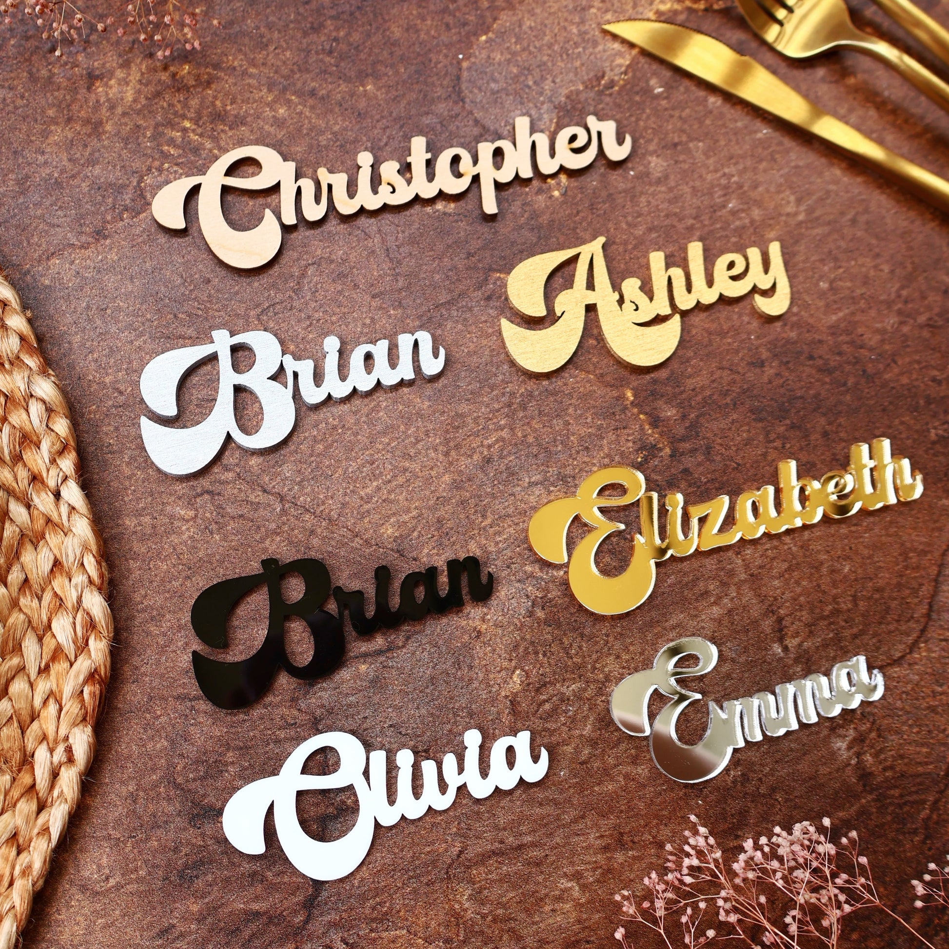 vintage groovy retro wedding name tags name tags wood name card groovy retro name cards wedding name place setting wooden names bridal shower place cards bachelorette party wedding favors  wedding decor  name plate rehearsal dinner bridal party graduation