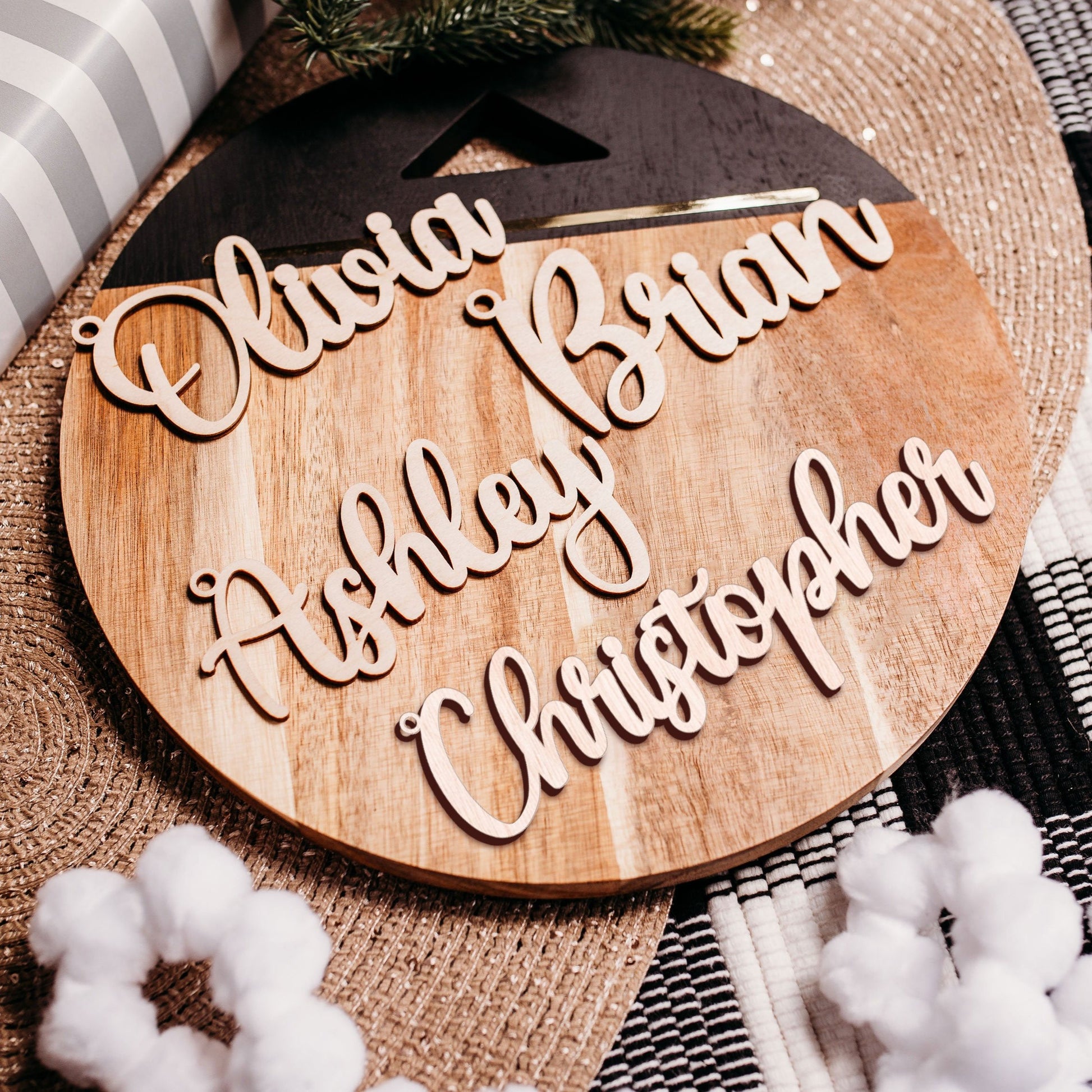 raw wood stocking tags snowflakes, stocking name tags, name ornament christmas, christmas place cards, name ornament, christmas name tags, christmas stocking name tags, christmas stocking tags, christmas table decor, christmas stockings tag