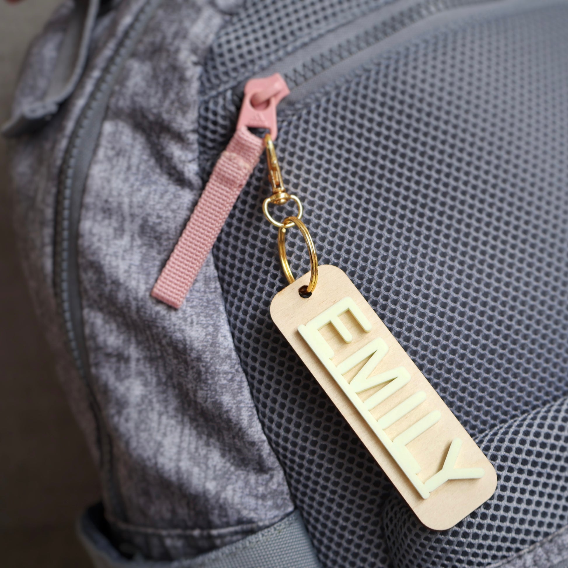 Backpack wood and acrylic keychains custom name keychain bogg bag charm name keychain bag accessories name key chain School Tag Lunchbox name tags gym bag name Custom Name Charm Diaper Bag Tag bogg bag keychain