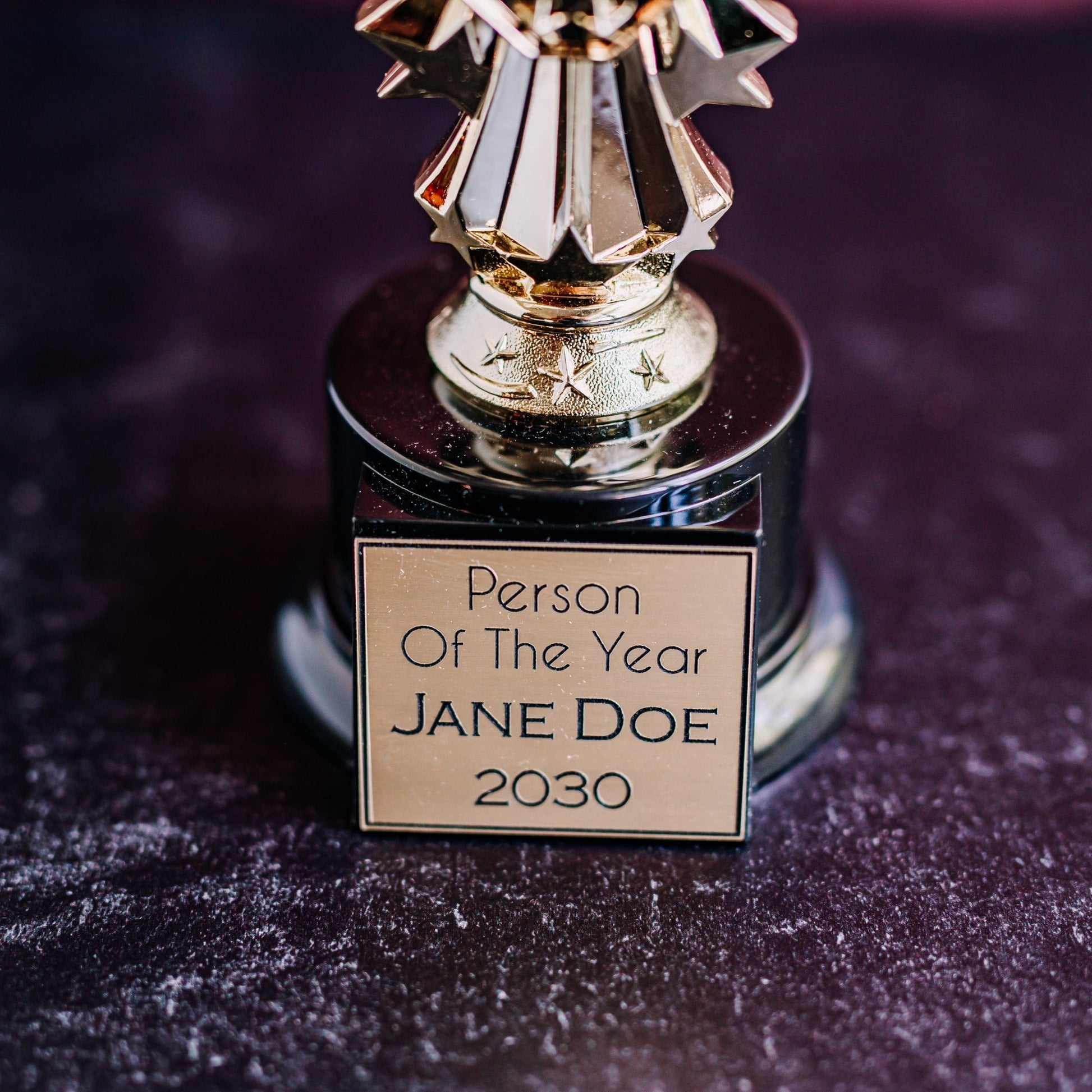Personalised Laser Engraved Brushed Gold Shield Plate Adhesive