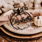 black acrylic pumpkin name decor friendsgiving place card thanksgiving table Friendsgiving thanksgiving gift fall wedding decor friendsgiving gifts fall party decor fall seasonal decor pumpkin decor cutout wooden name rustic fall thanksgiving favors