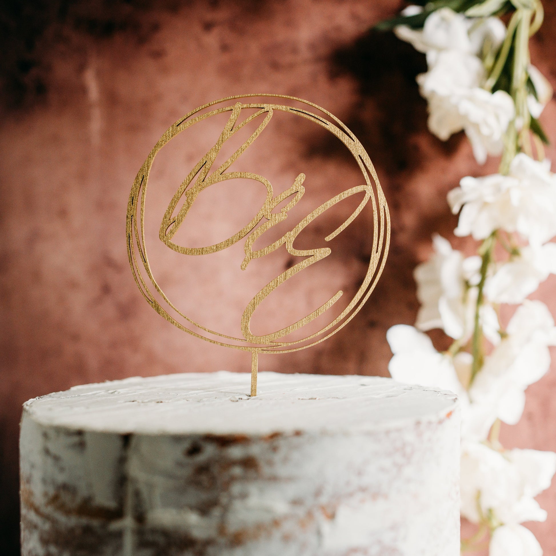 Monogram initials circle gold wood acrylic wedding cake topper custom cake toppers wedding personalized acrylic cake modern last name decor minimalist cake topper custom rustic rustic wedding caketopper personalized topper name topper candy bar