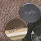 circle mirrored acrylic name plate name cards wedding place cards place setting wood name card napkin half circle tag acrylic name tags round tags rustic wedding wooden wedding decor wedding place cards Wedding decoration Wedding place card