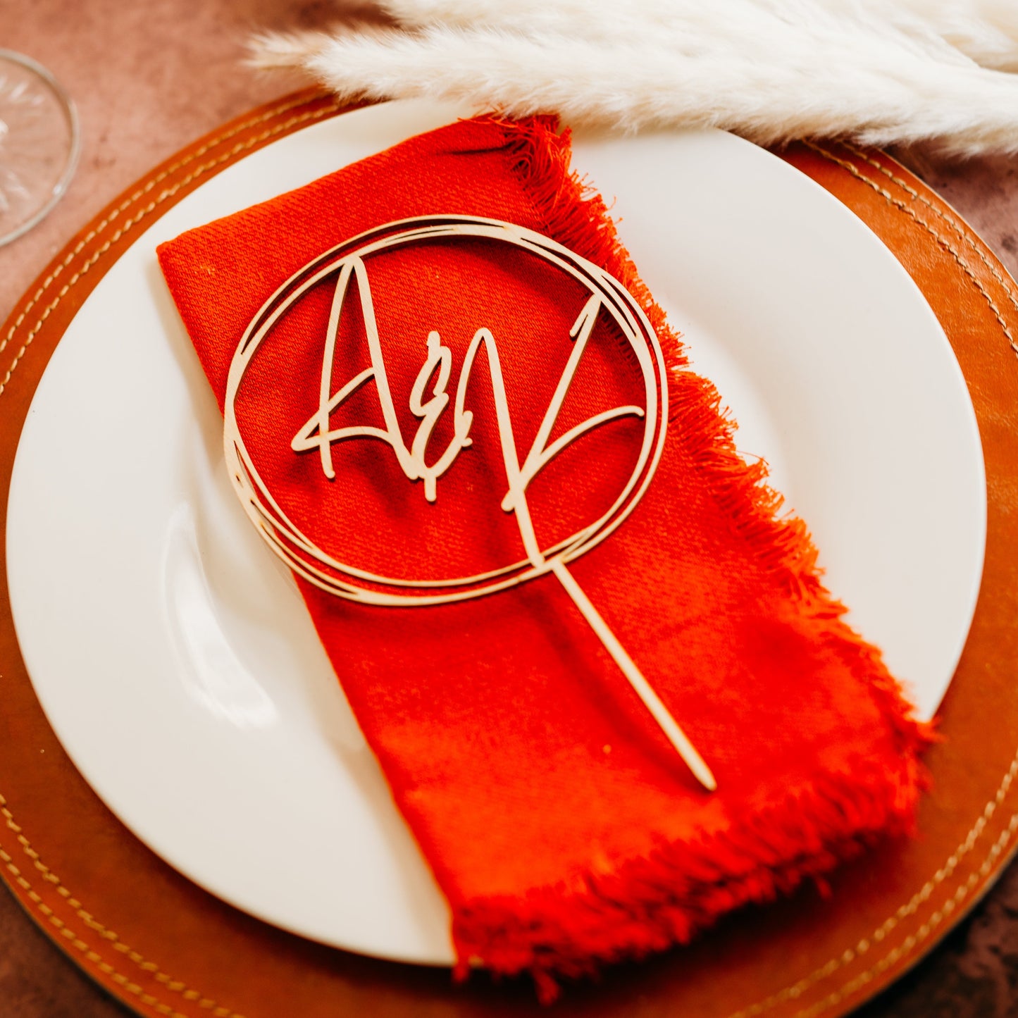 Monogram initials circle raw wooden acrylic wedding cake topper custom cake toppers wedding personalized acrylic cake modern last name decor minimalist cake topper custom rustic rustic wedding caketopper personalized topper name topper candy bar