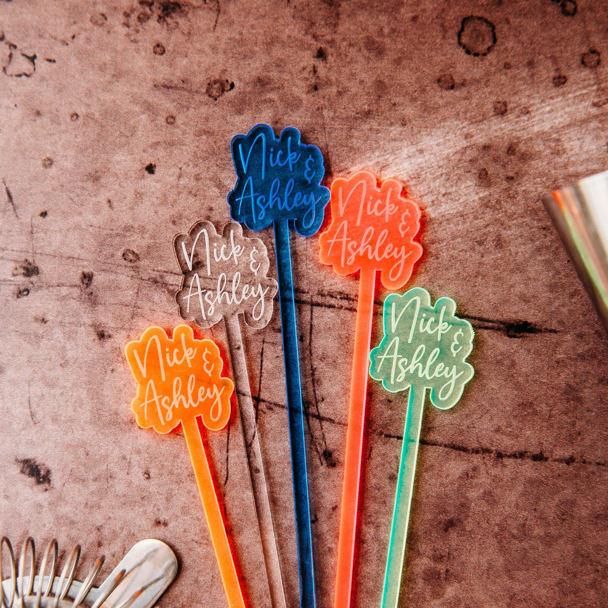 She Said Yes! Geometric Bridal Drink Stirrers, Acrylic or Wood (Set of –  Happily Ever Etched