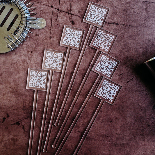 QR Code Acrylic Stirrers - $0.90 each