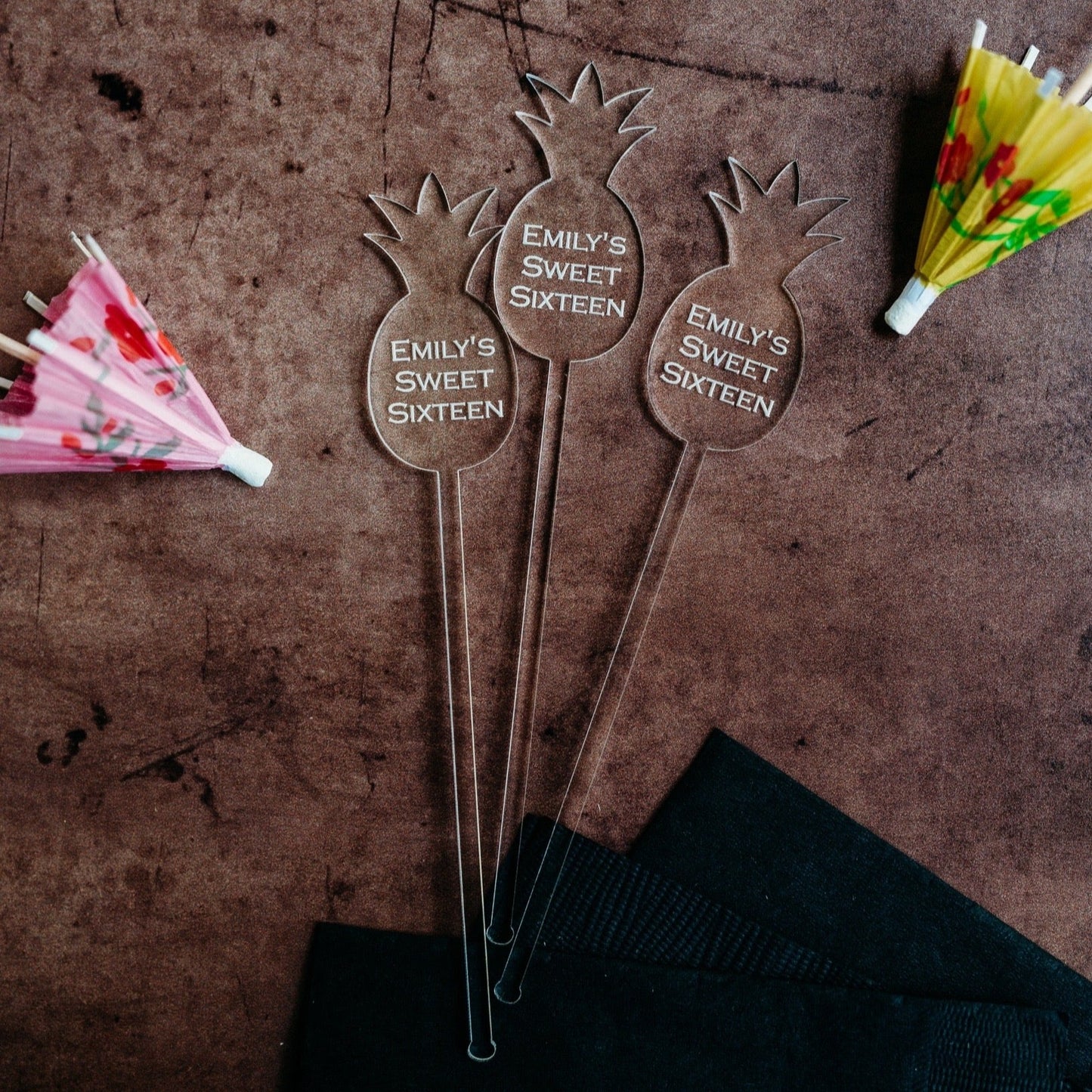 Pineapple Acrylic Stirrers - $0.90 each