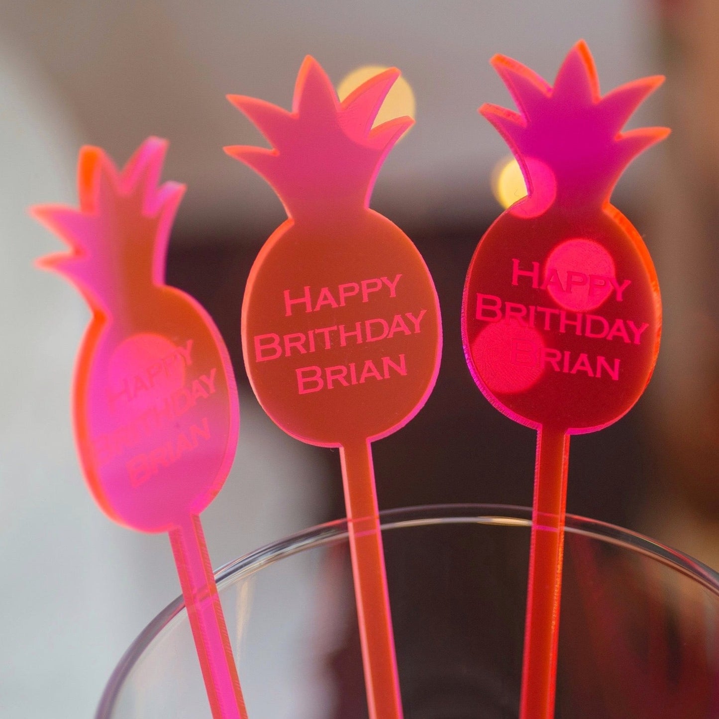 Pineapple Acrylic Stirrers - $0.90 each
